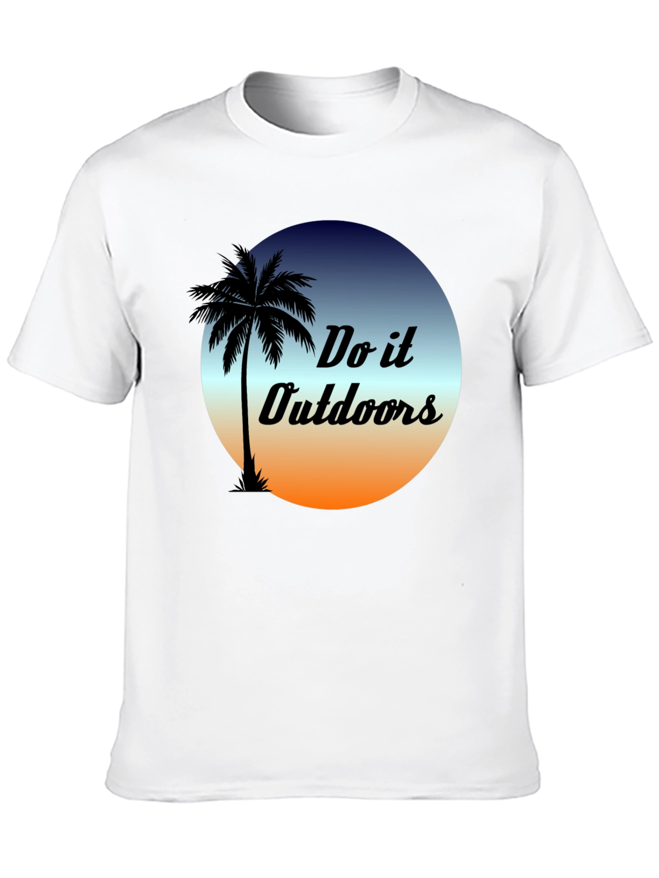 Black Do it Outdoors Graphic T-Shirt - Palm Tree Design view 10