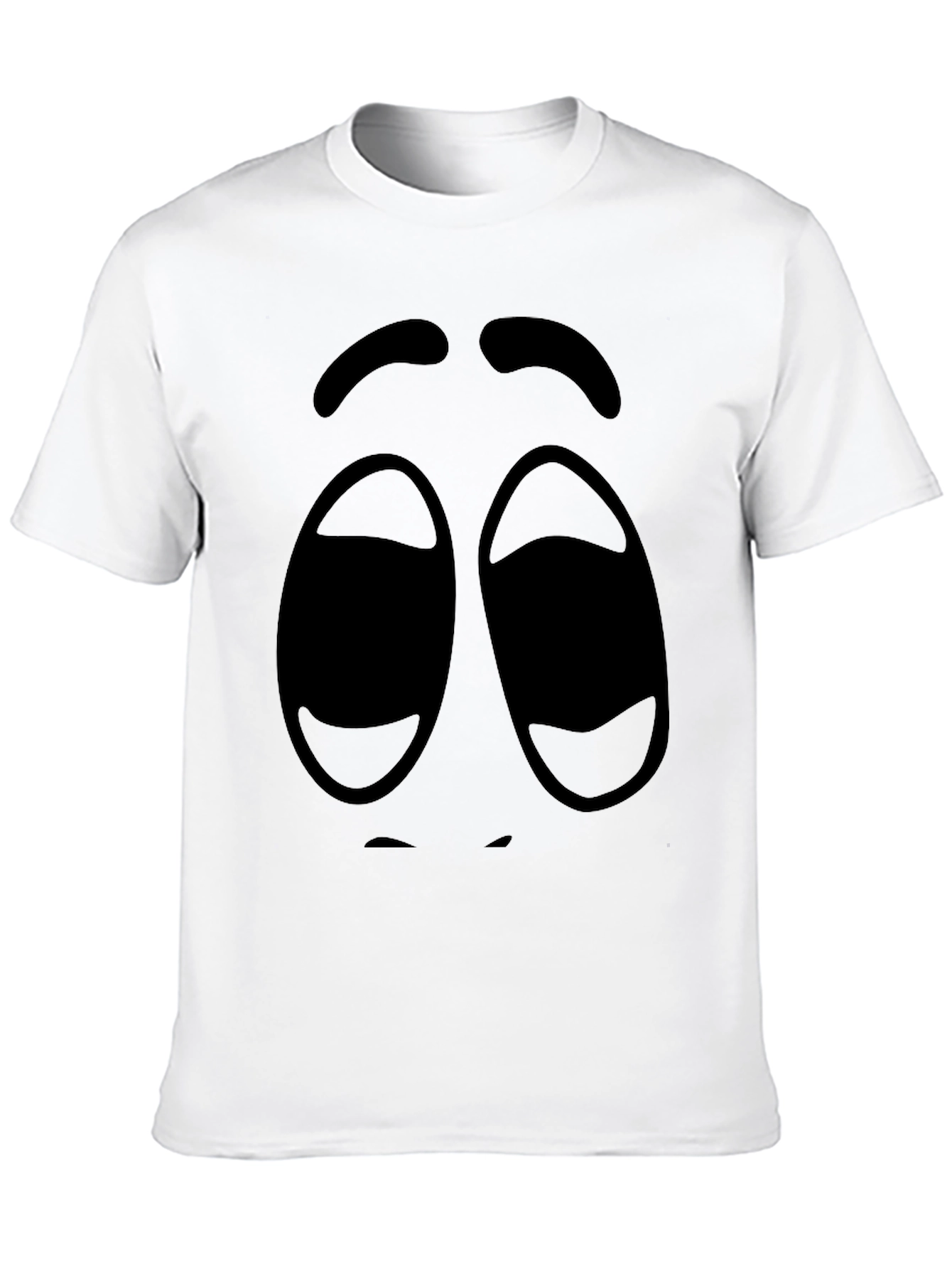 Black Expressive Face Graphic Tee - Unisex Black T-Shirt view 10