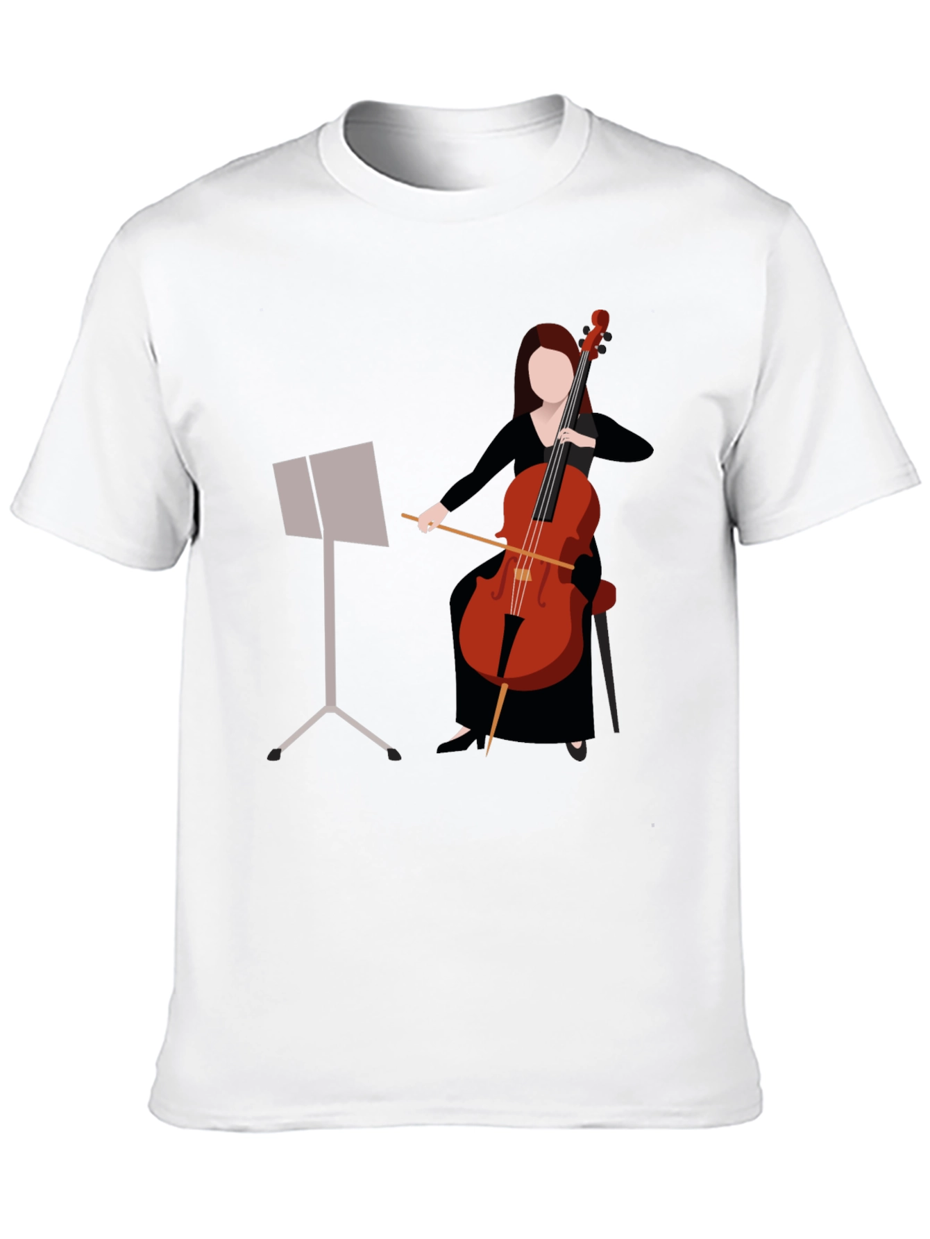 Black Cello Player Graphic T-Shirt - Music Lover's Tee view 10