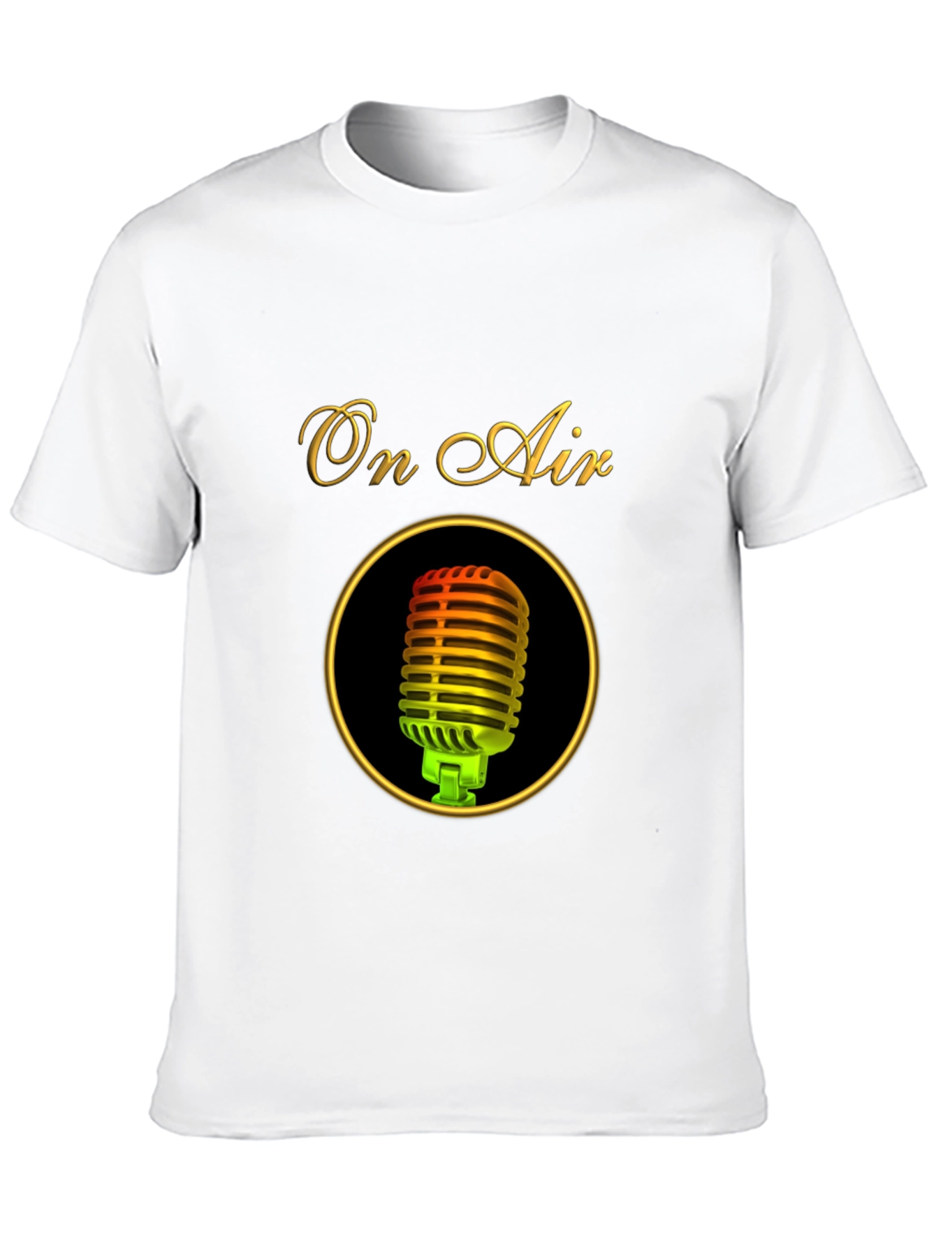 Black On Air Microphone Black T-Shirt view 10