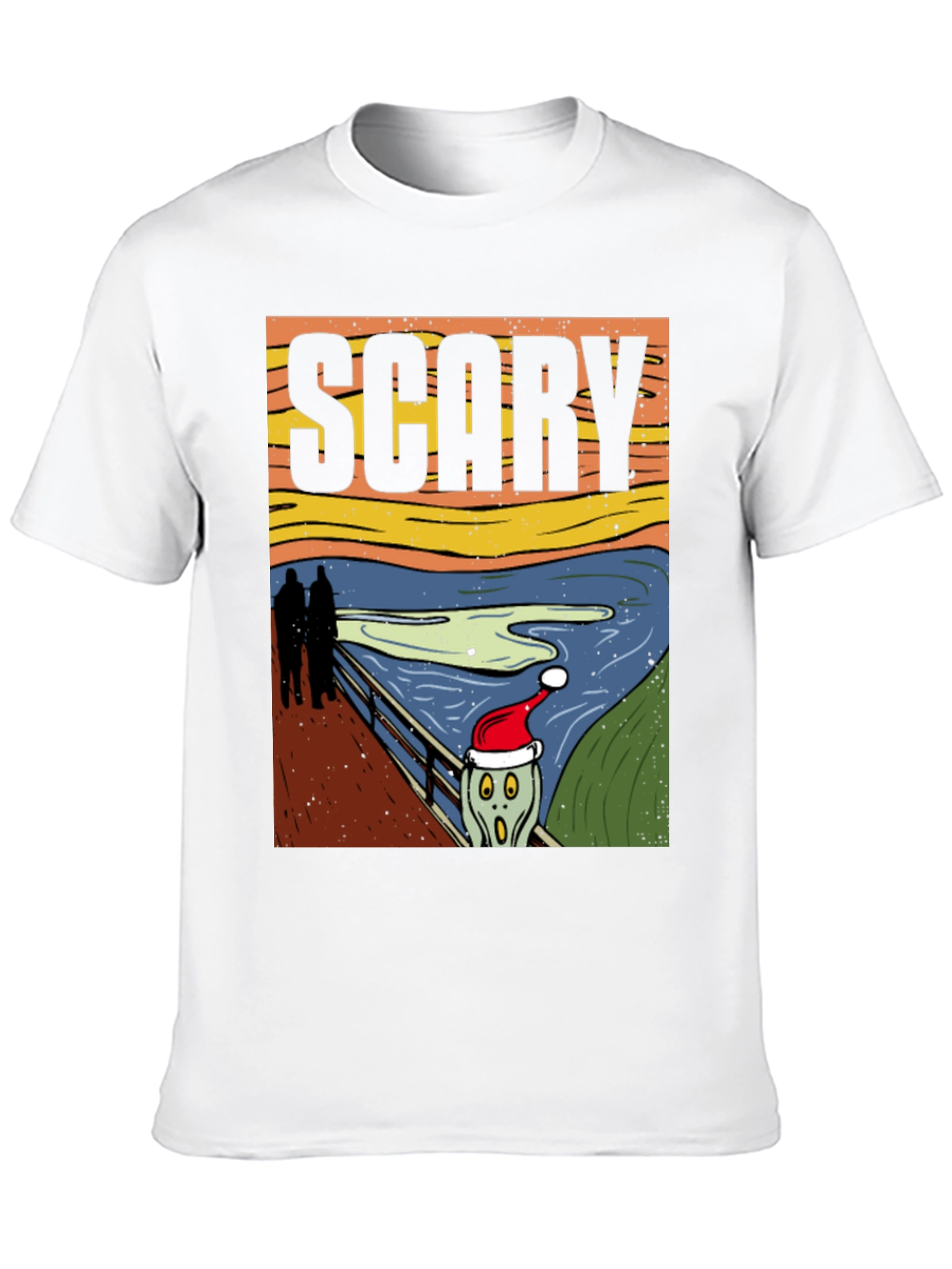 Black Scary Christmas Scream T-Shirt view 10