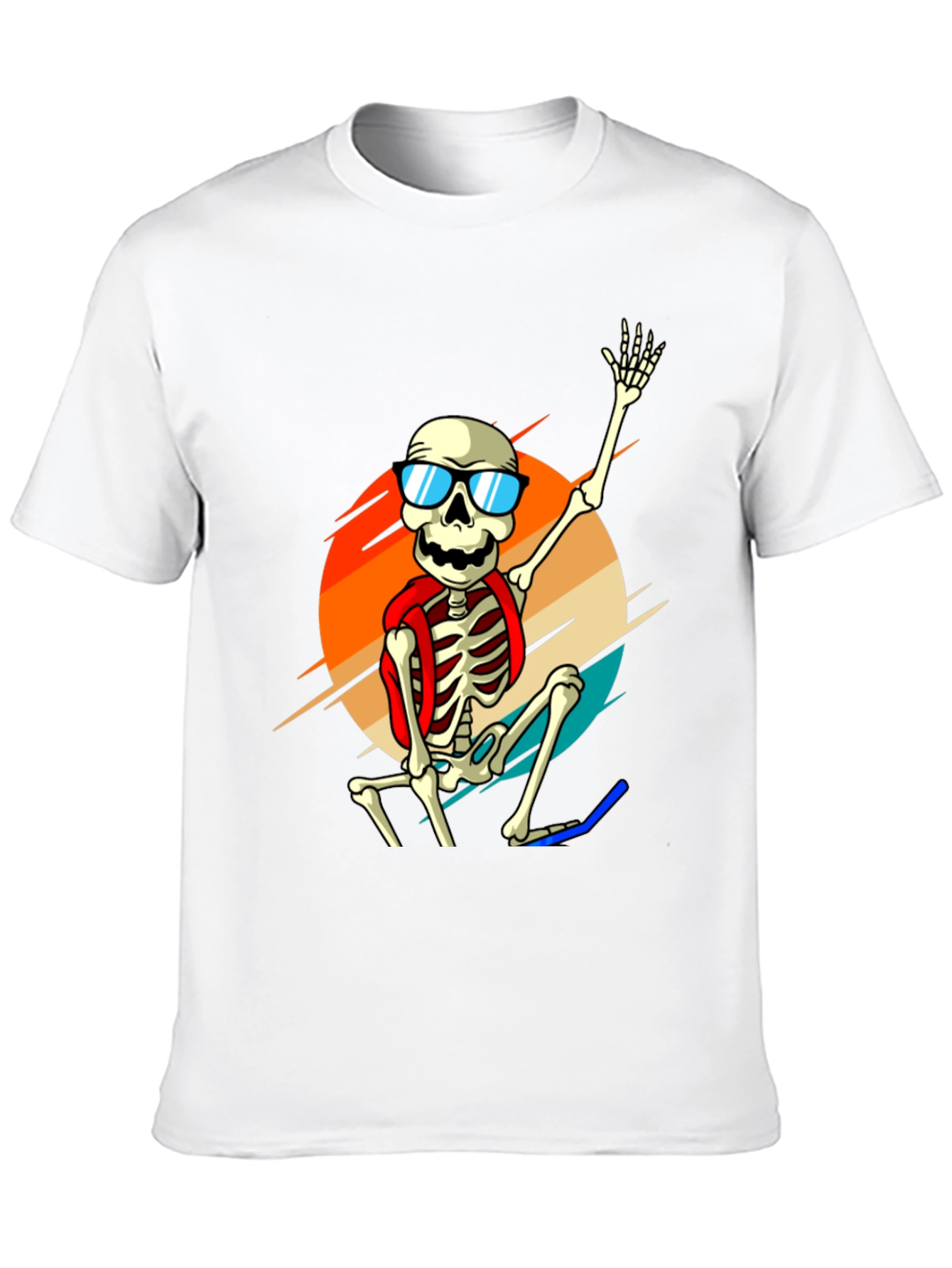 Black Skeleton in Sunglasses Graphic Tee view 10