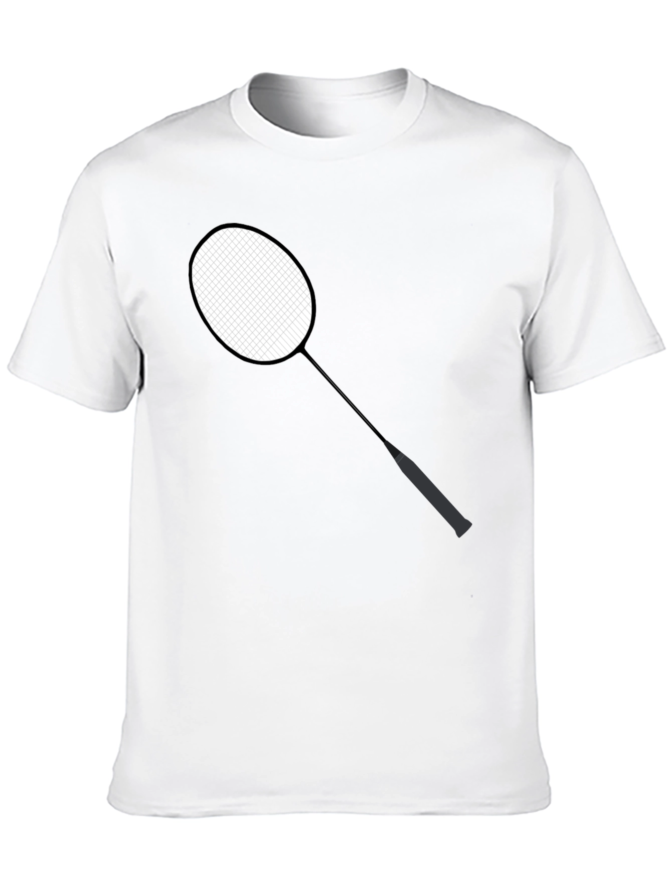 Black Badminton Racket Graphic Tee - Stylish Sportswear view 10