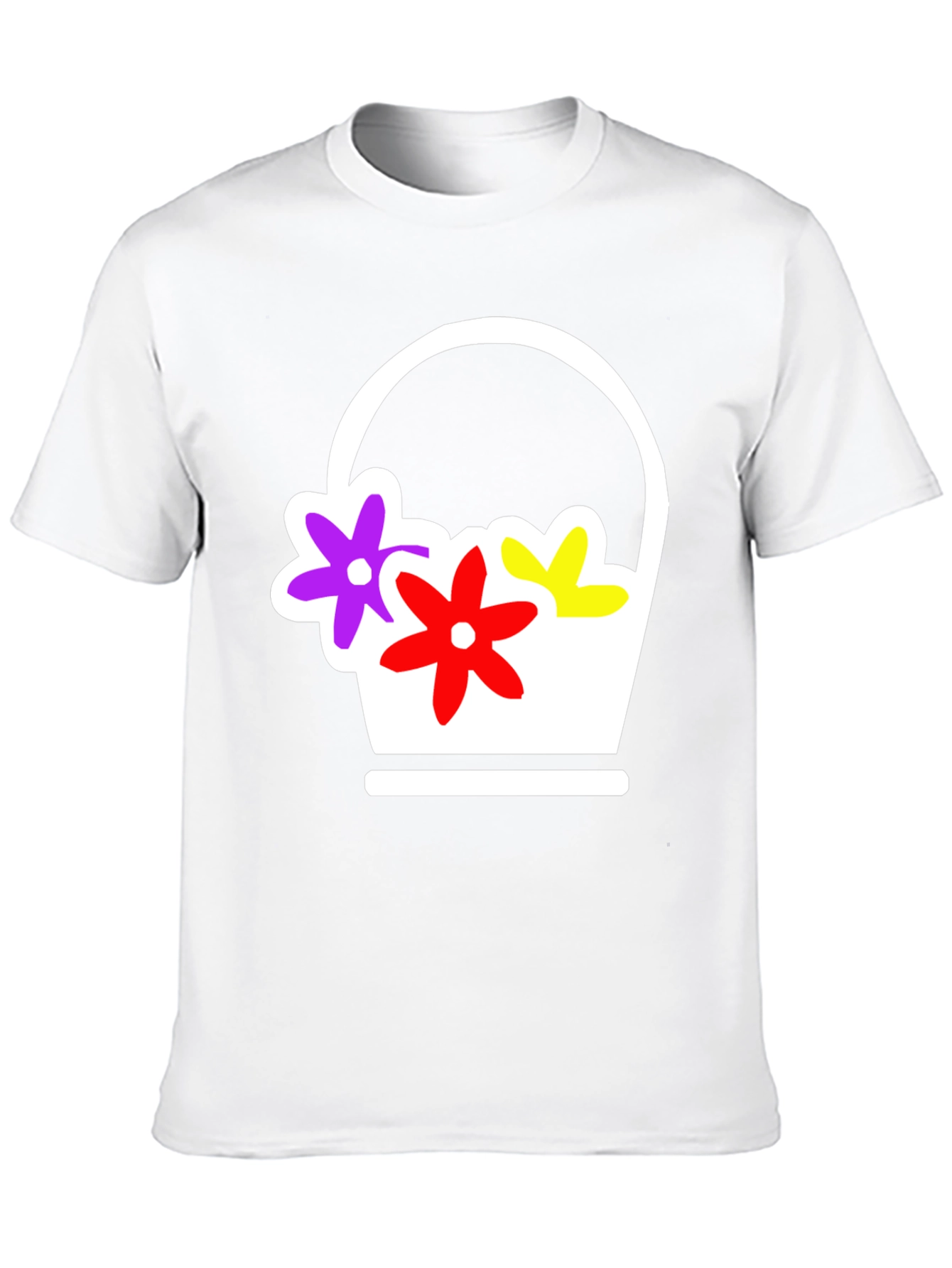 Black Floral Basket Graphic Tee - Black Casual T-Shirt view 10