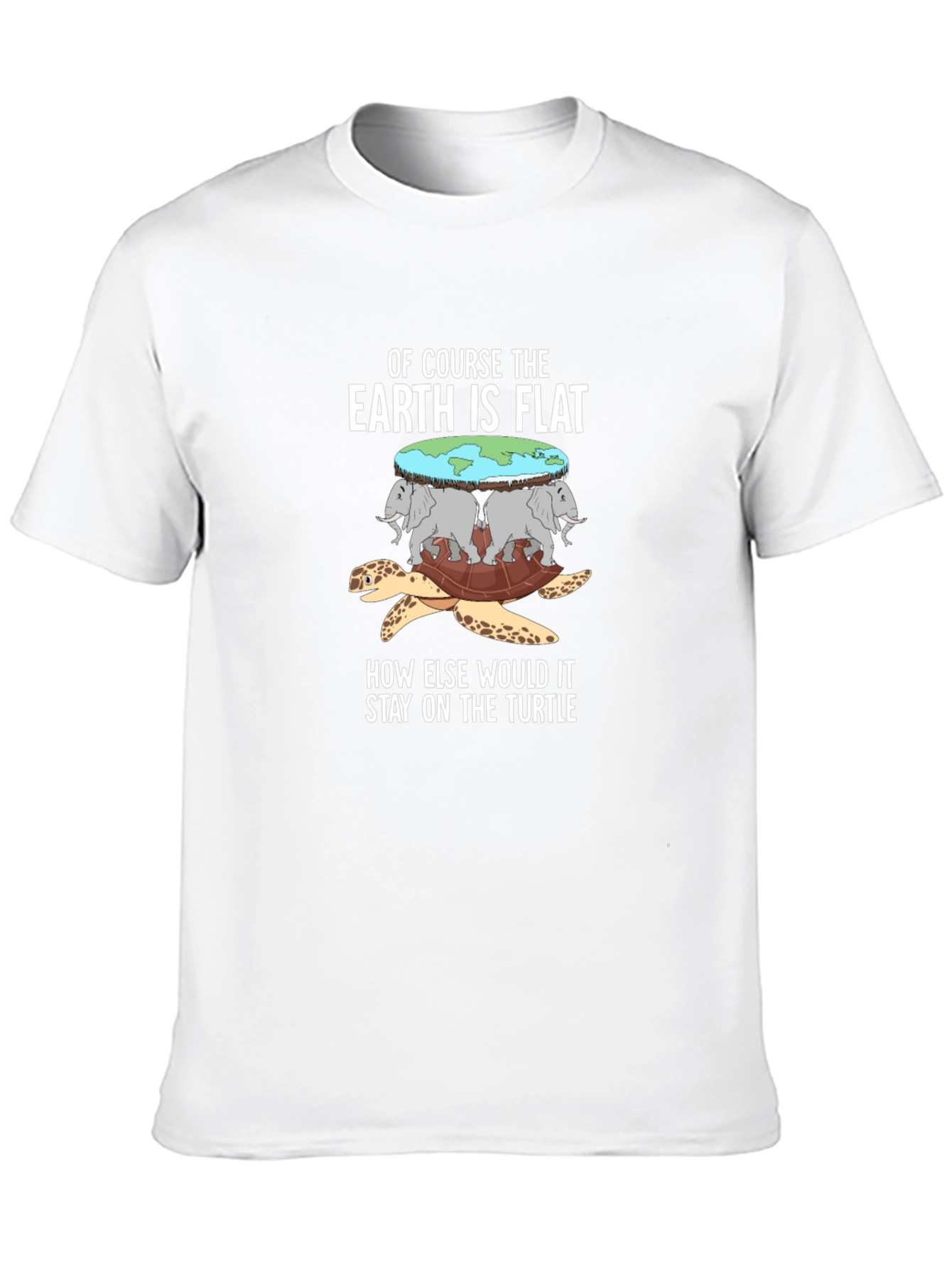 Black Flat Earth Turtle T-Shirt view 10