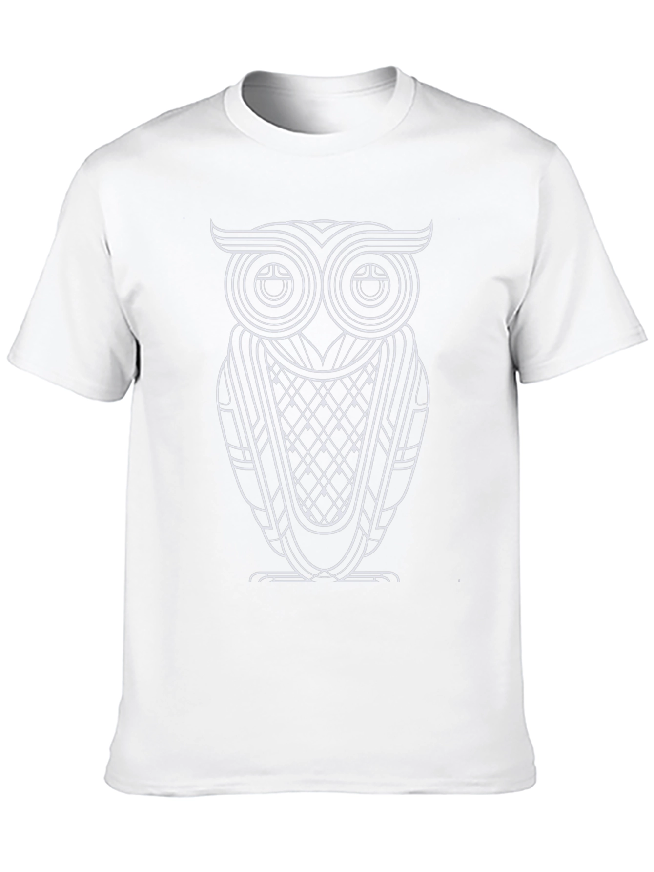 Black Abstract Owl Graphic Tee - Black Cotton Blend view 10