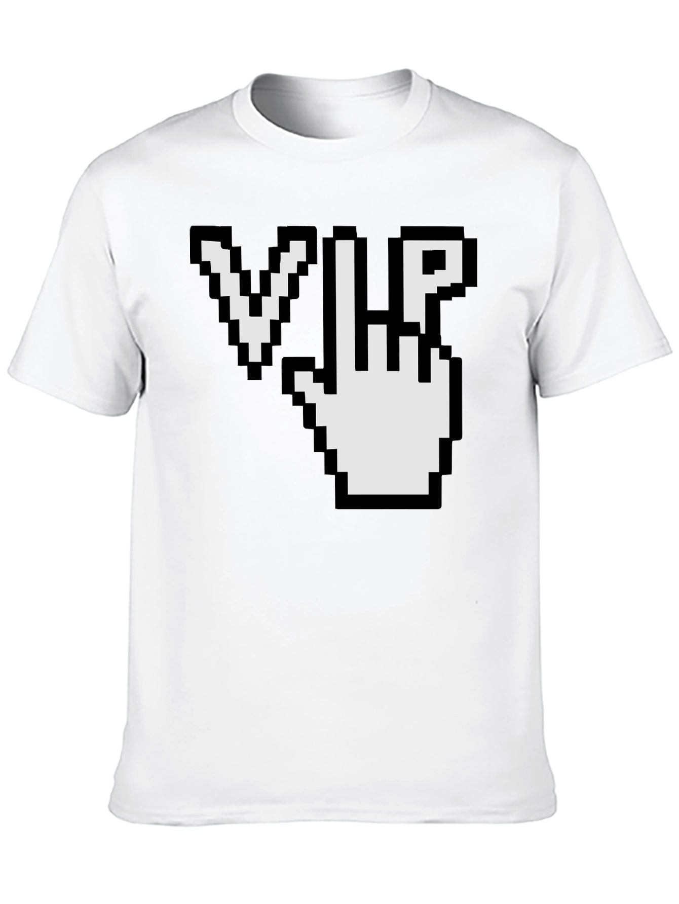 Black Pixel VIP Hand T-Shirt - Black Cotton Tee view 10