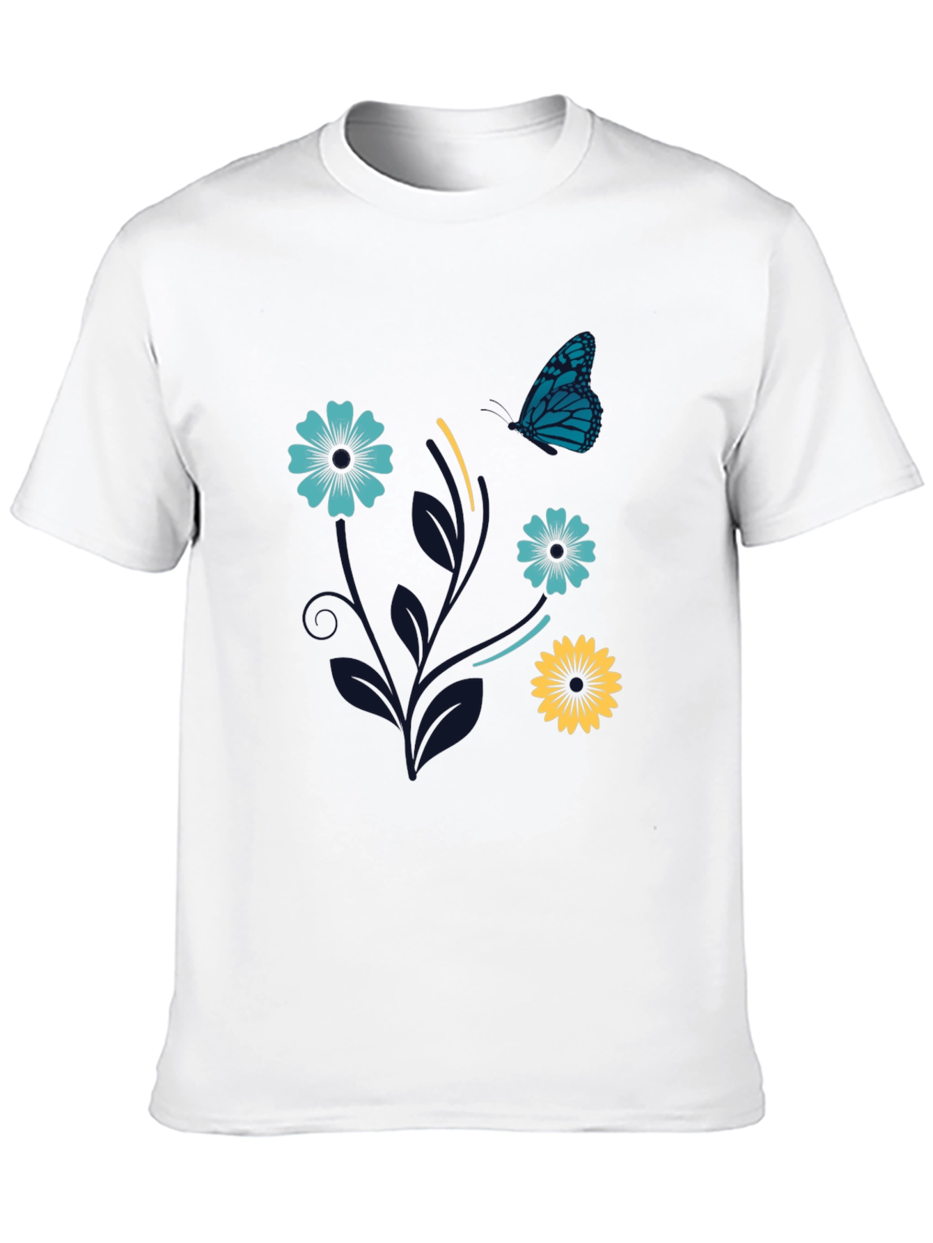 Black Floral Butterfly Graphic Tee - Stylish Comfort view 10