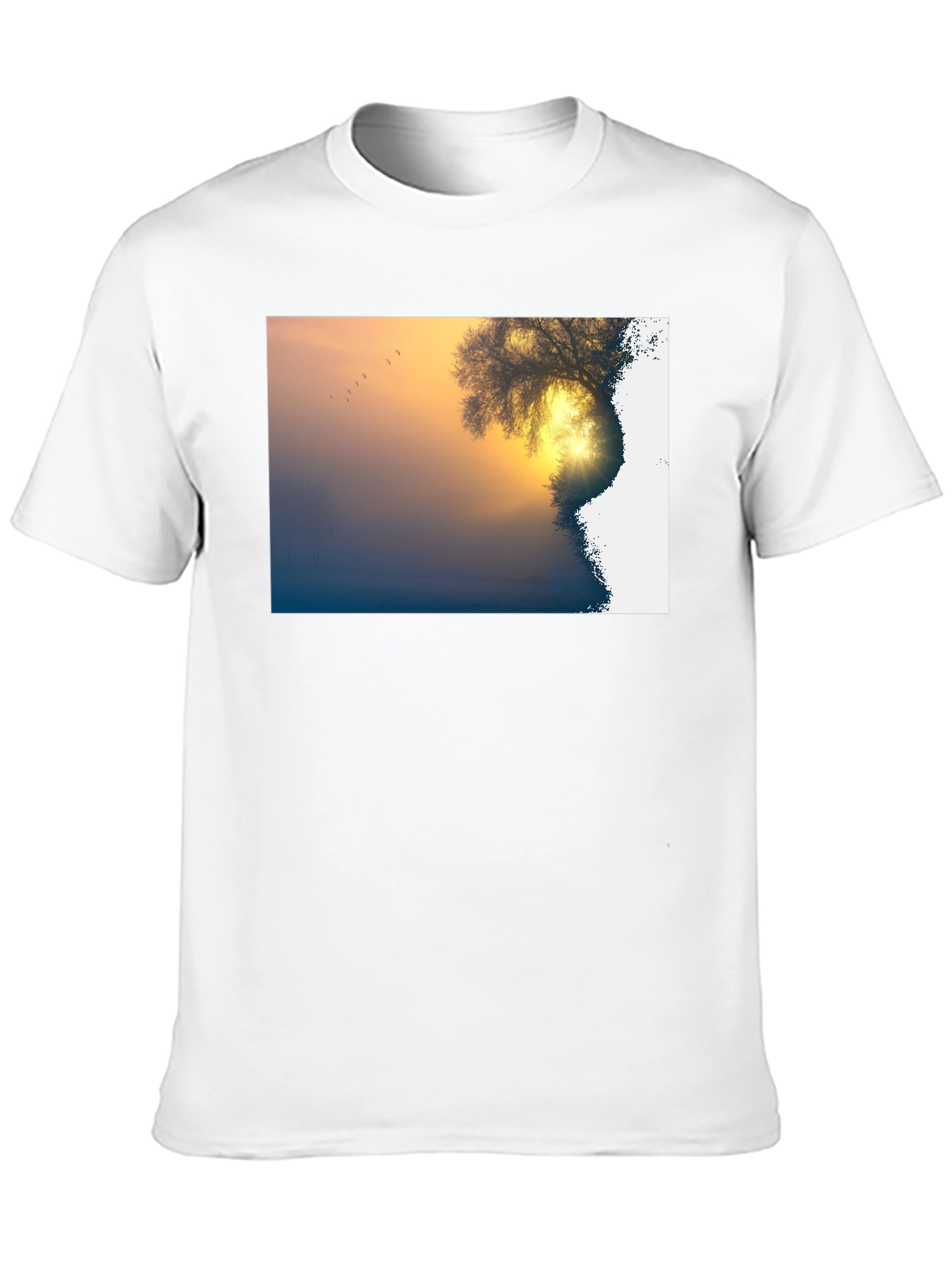 Black Sunrise Nature Scene Graphic Tee view 10