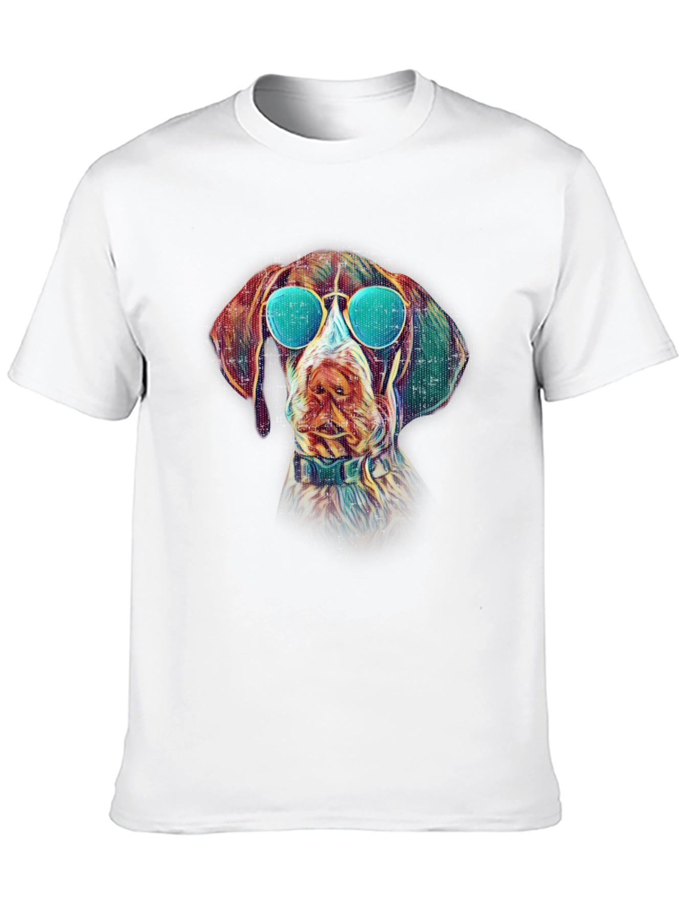 Black Cool Dog T-Shirt - Graphic Tee with Dog Wearing Sunglasses view 10
