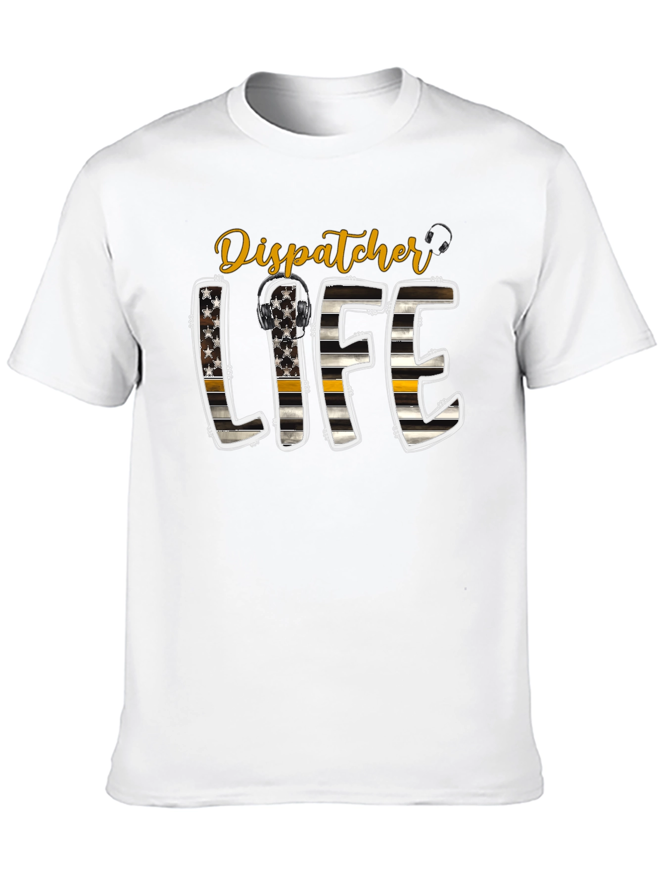 Black Dispatcher Life Tee - Thin Yellow Line view 10