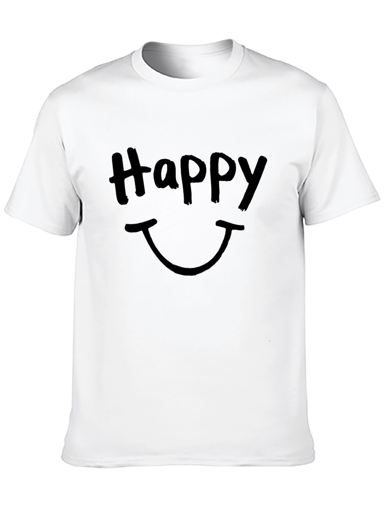Black Happy Graphic T-Shirt - Casual Comfort view 10