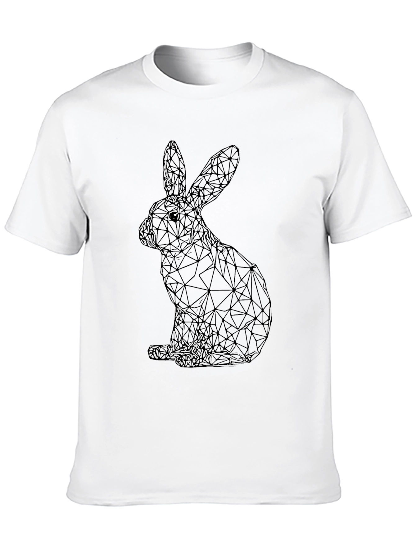 Black Geometric Rabbit Graphic Tee - Black view 10