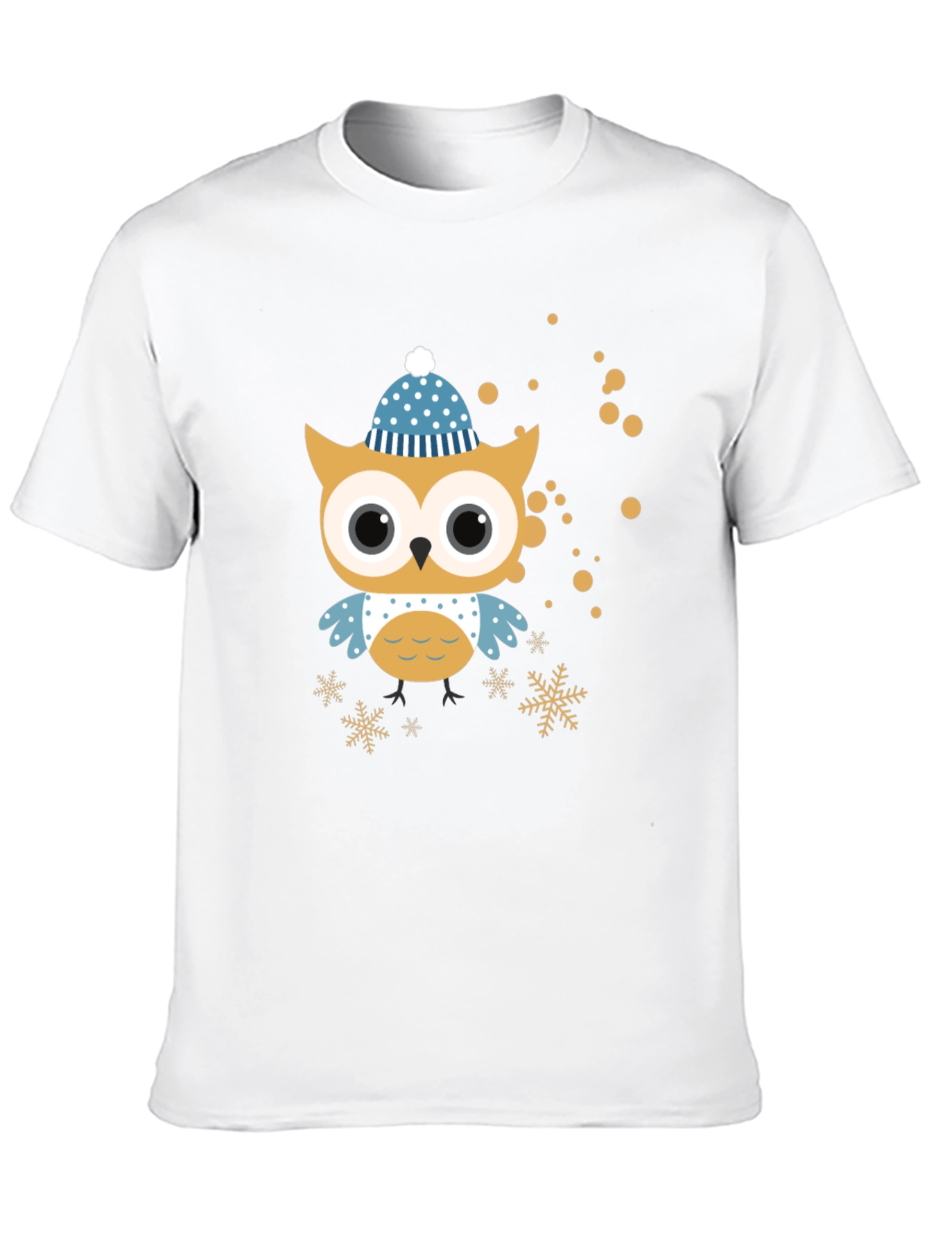 Black Festive Owl Graphic Tee - Winter Holiday Style view 10