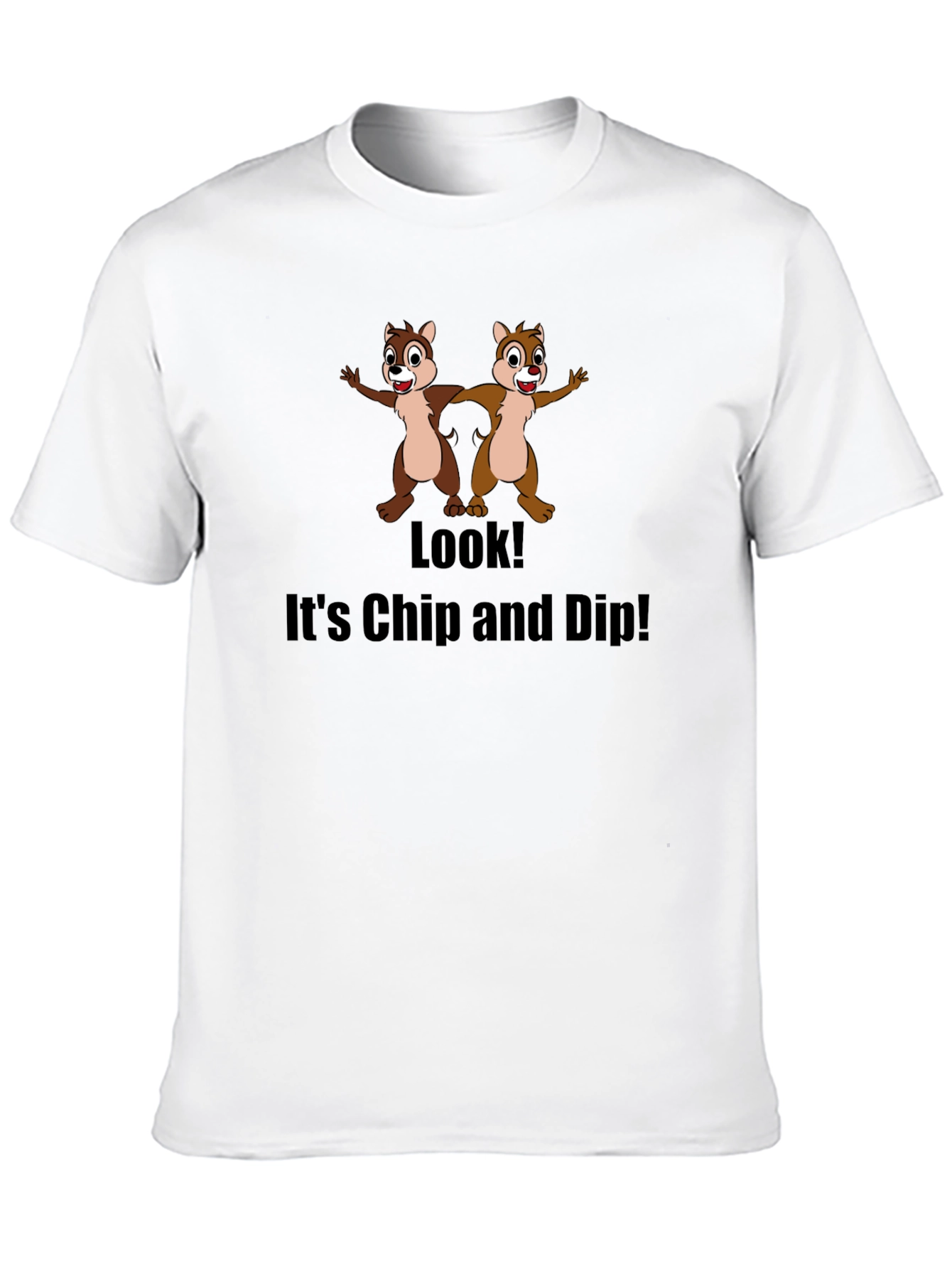 Black Chip and Dip Graphic T-Shirt - Funny Cartoon Tee view 10