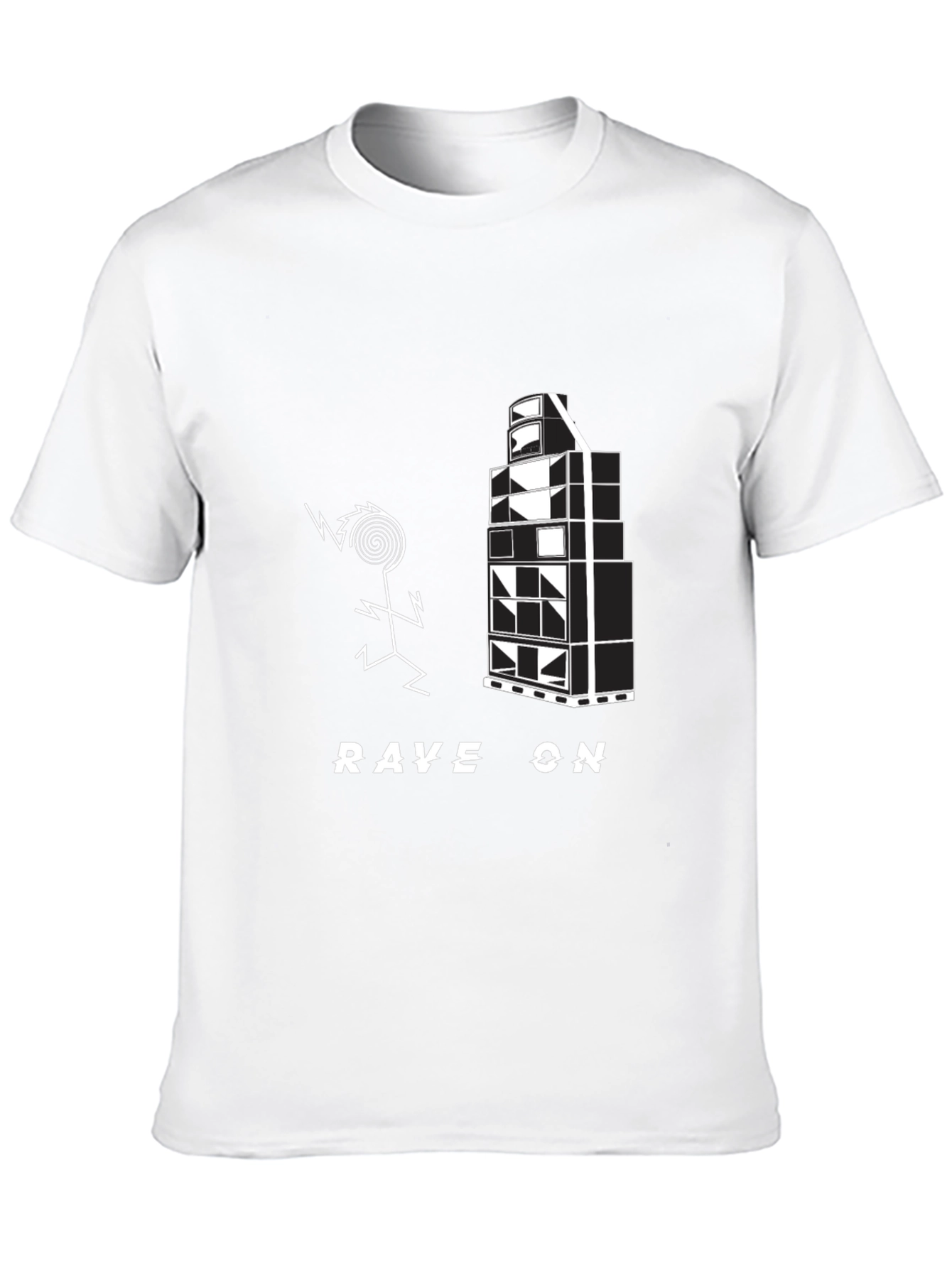 Black Rave On Black Graphic Tee view 10