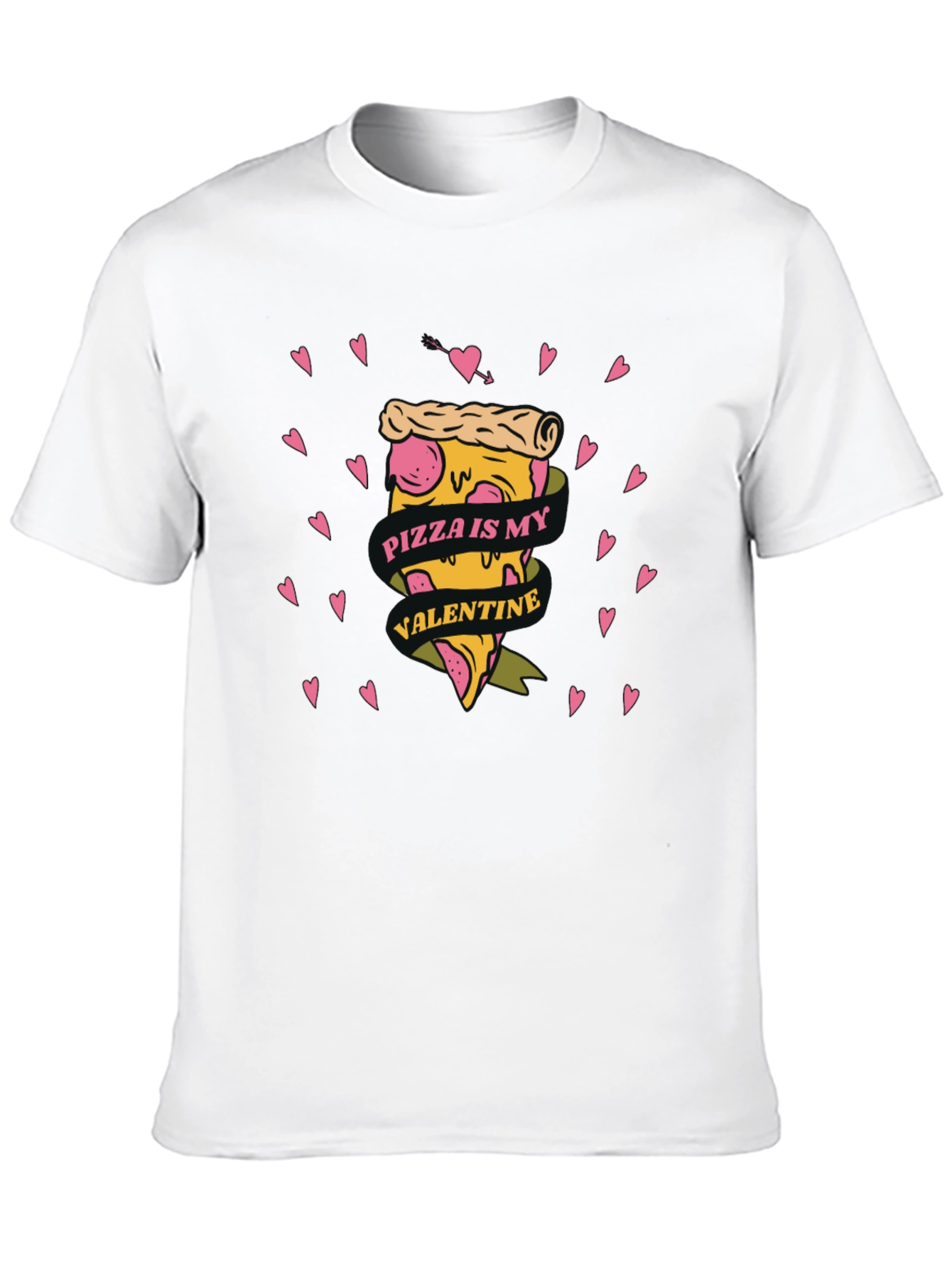 Black Pizza is My Valentine Graphic Tee view 10