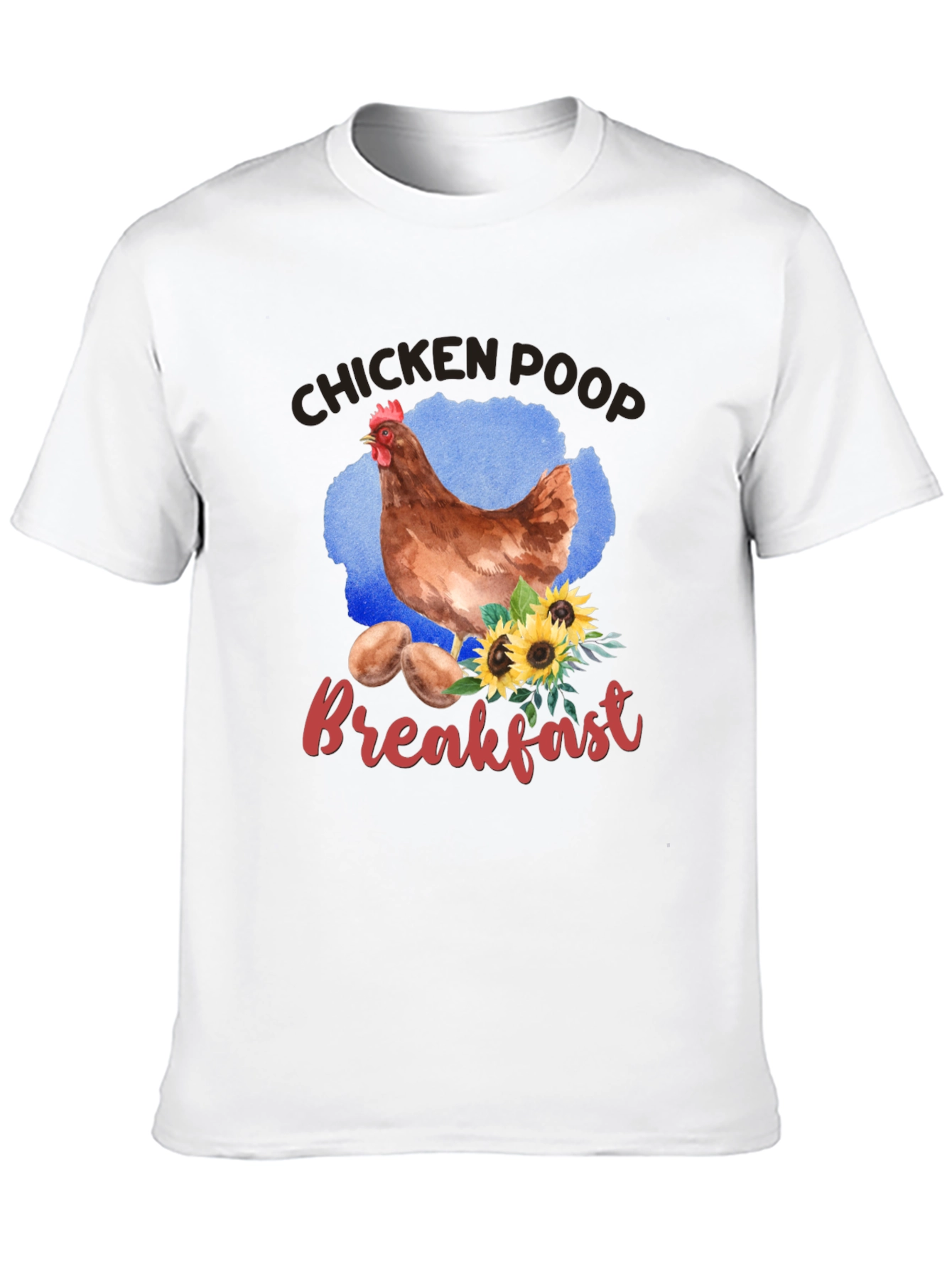 Black Chicken Poop Breakfast Graphic T-Shirt view 10