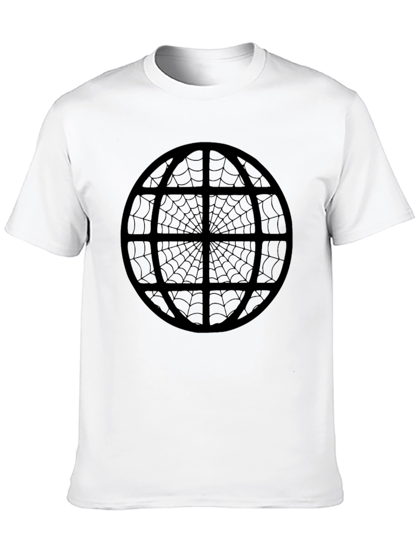 Black Spiderweb Globe Black T-Shirt - Unique Graphic Tee view 10