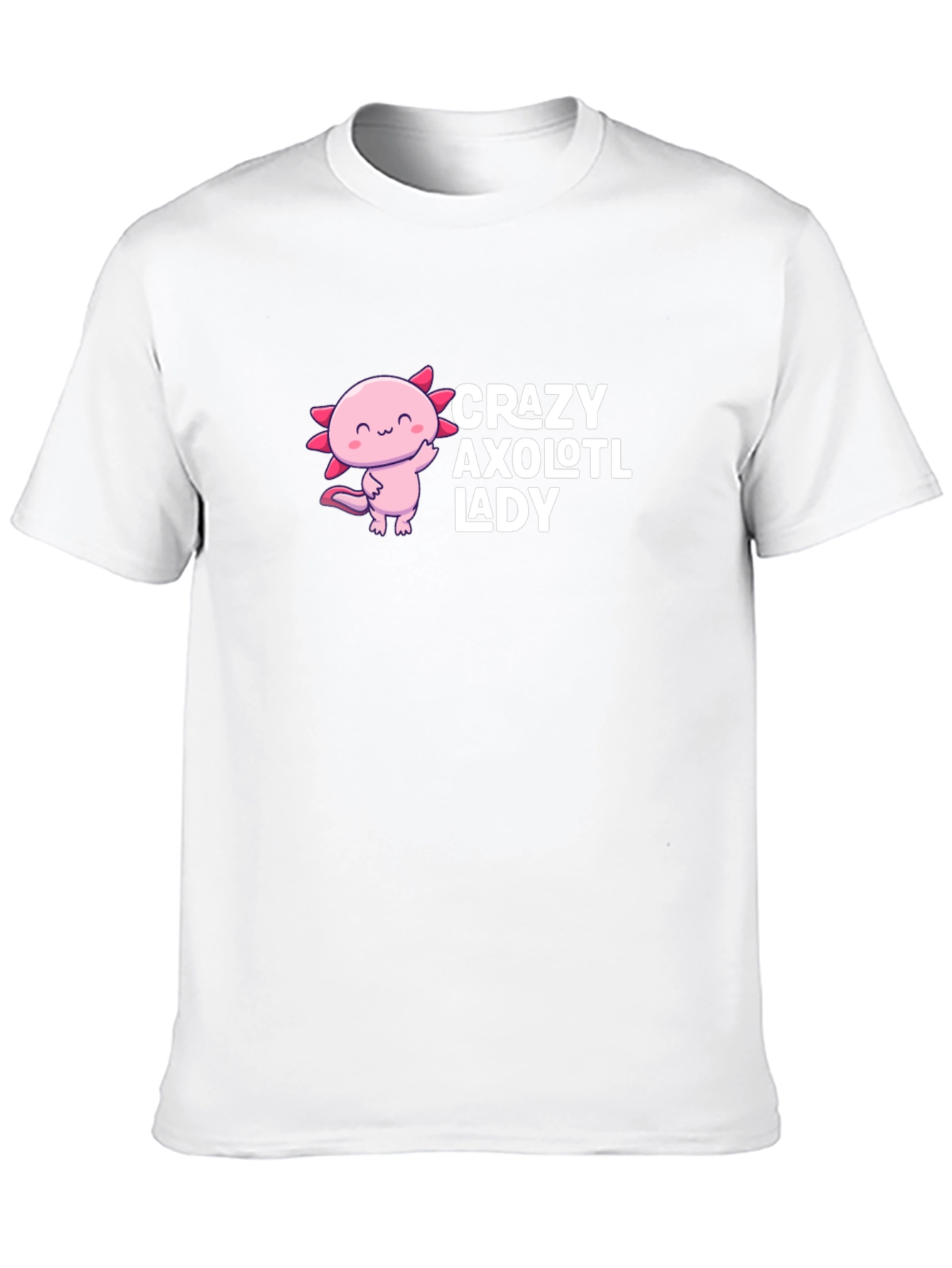 Black Crazy Axolotl Lady Graphic T-Shirt view 10