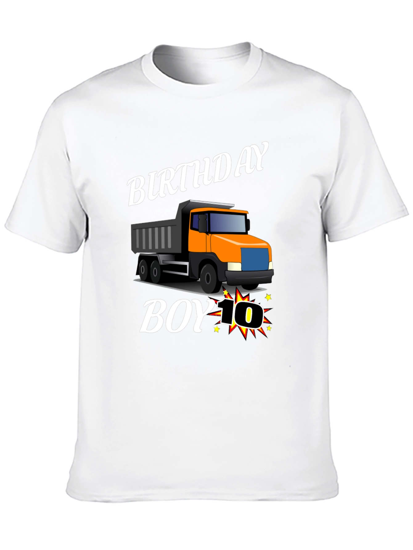 Black Birthday Boy Truck T-Shirt - Ten Years Old view 10
