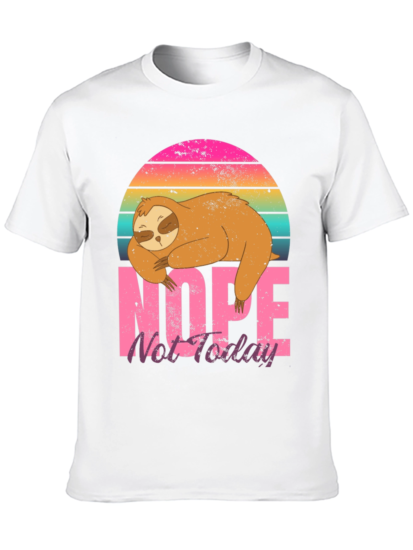 Black Nope Not Today Sloth Graphic T-Shirt view 10