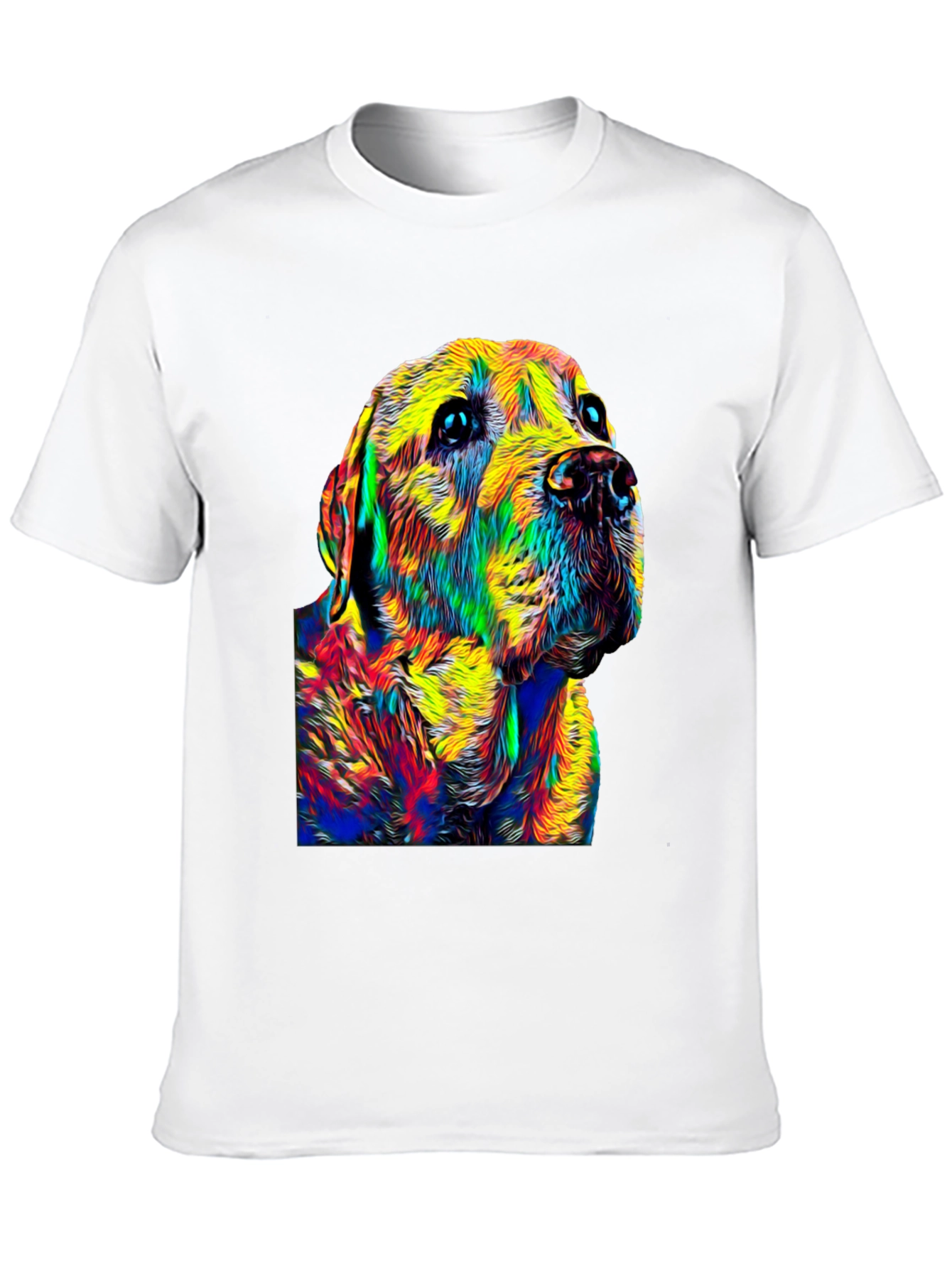 Black Colorful Dog Portrait Black T-Shirt view 10