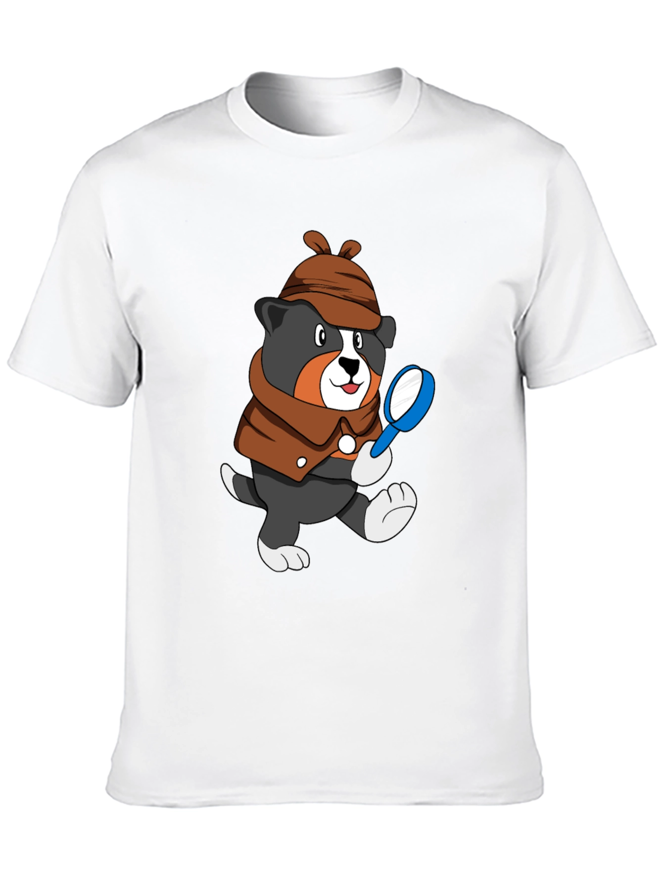 Black Detective Dog T-Shirt - Cartoon Puppy Sleuth Tee view 10