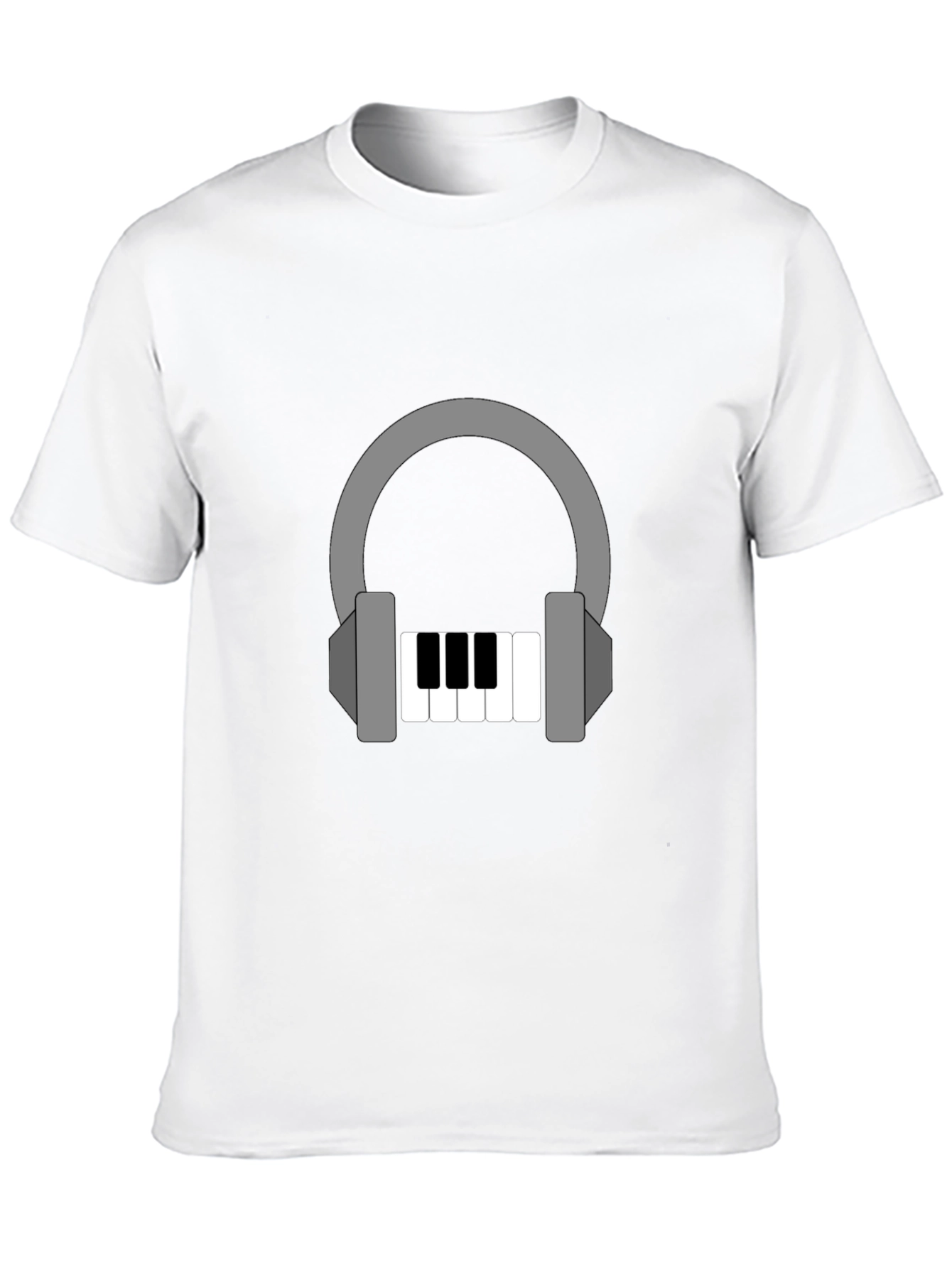Black Headphone Piano Graphic Tee - Music Lover Shirt view 10