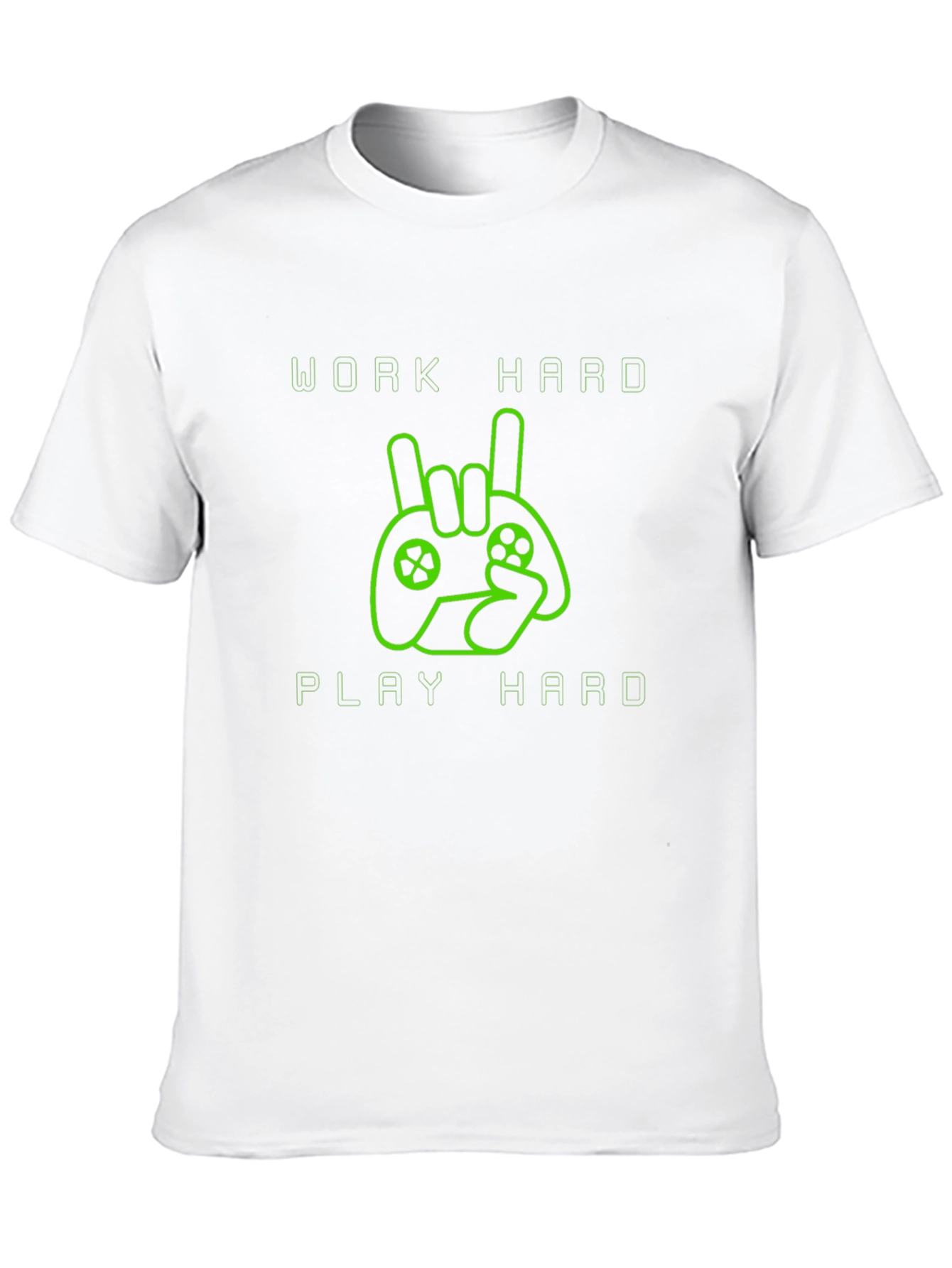 Black Work Hard Play Hard Gamer T-Shirt - Black view 10