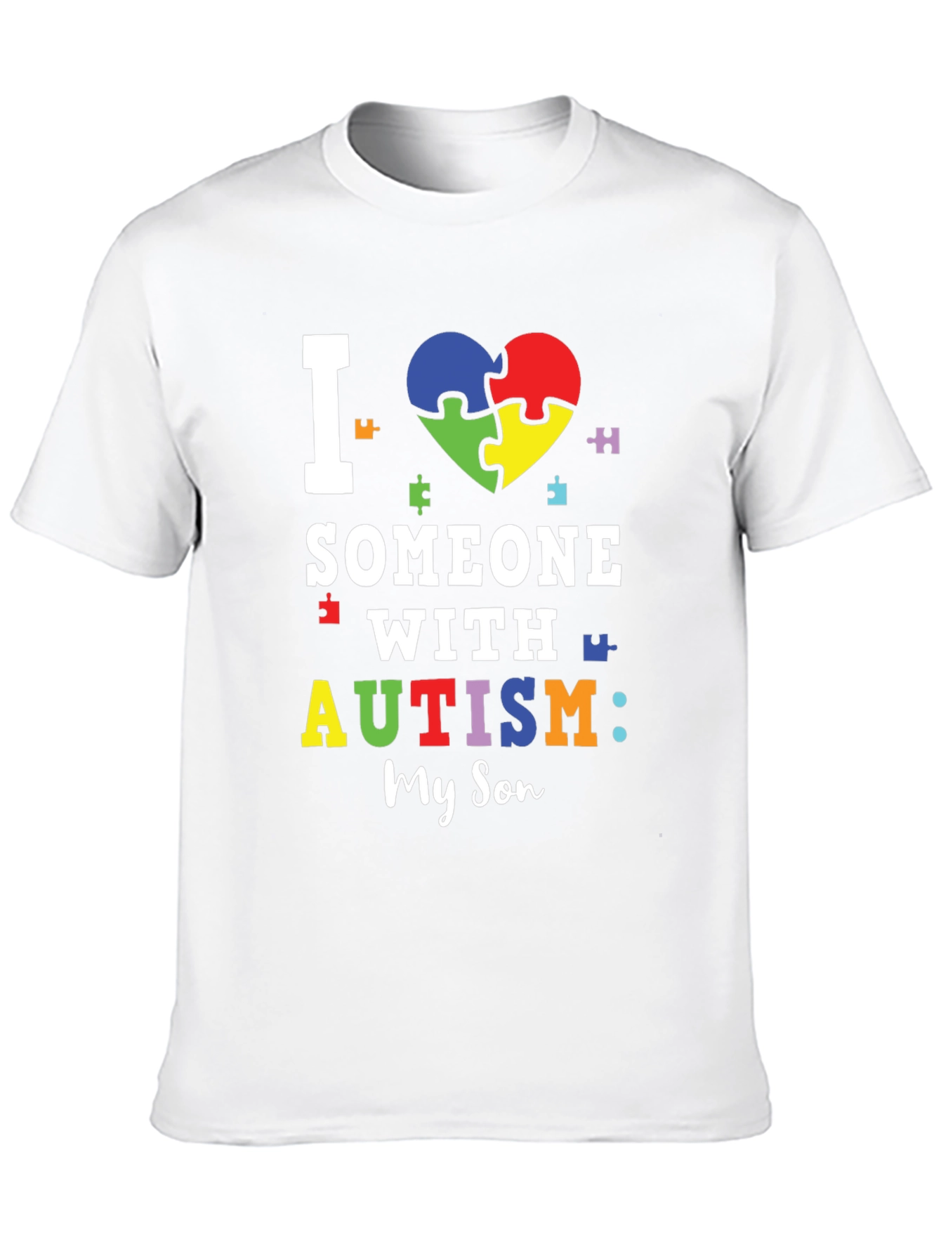 Black Autism Awareness T-Shirt - I Love Someone With Autism view 10
