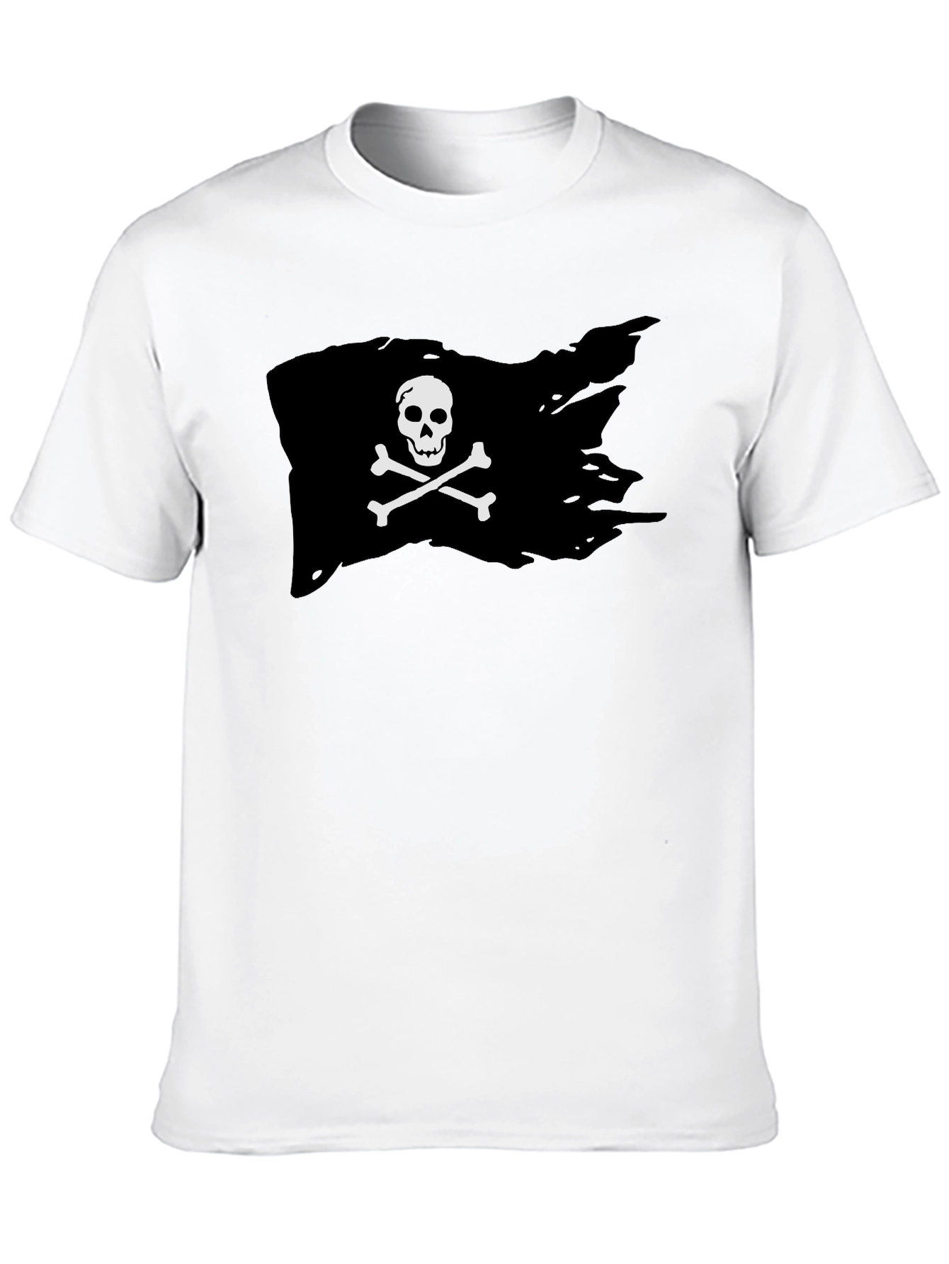 Black Pirate Flag Graphic T-Shirt - Skull & Crossbones view 10