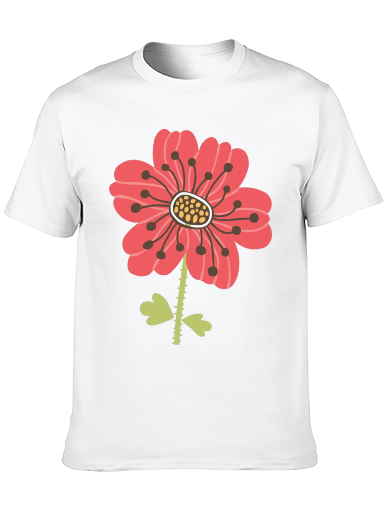 Black Floral Graphic Print Men's Black T-Shirt view 10