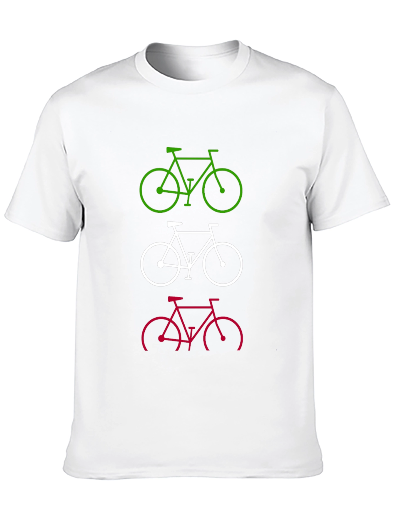 Black Bike Stack Tee - Green, White, Red Bicycles Graphic T-Shirt view 10