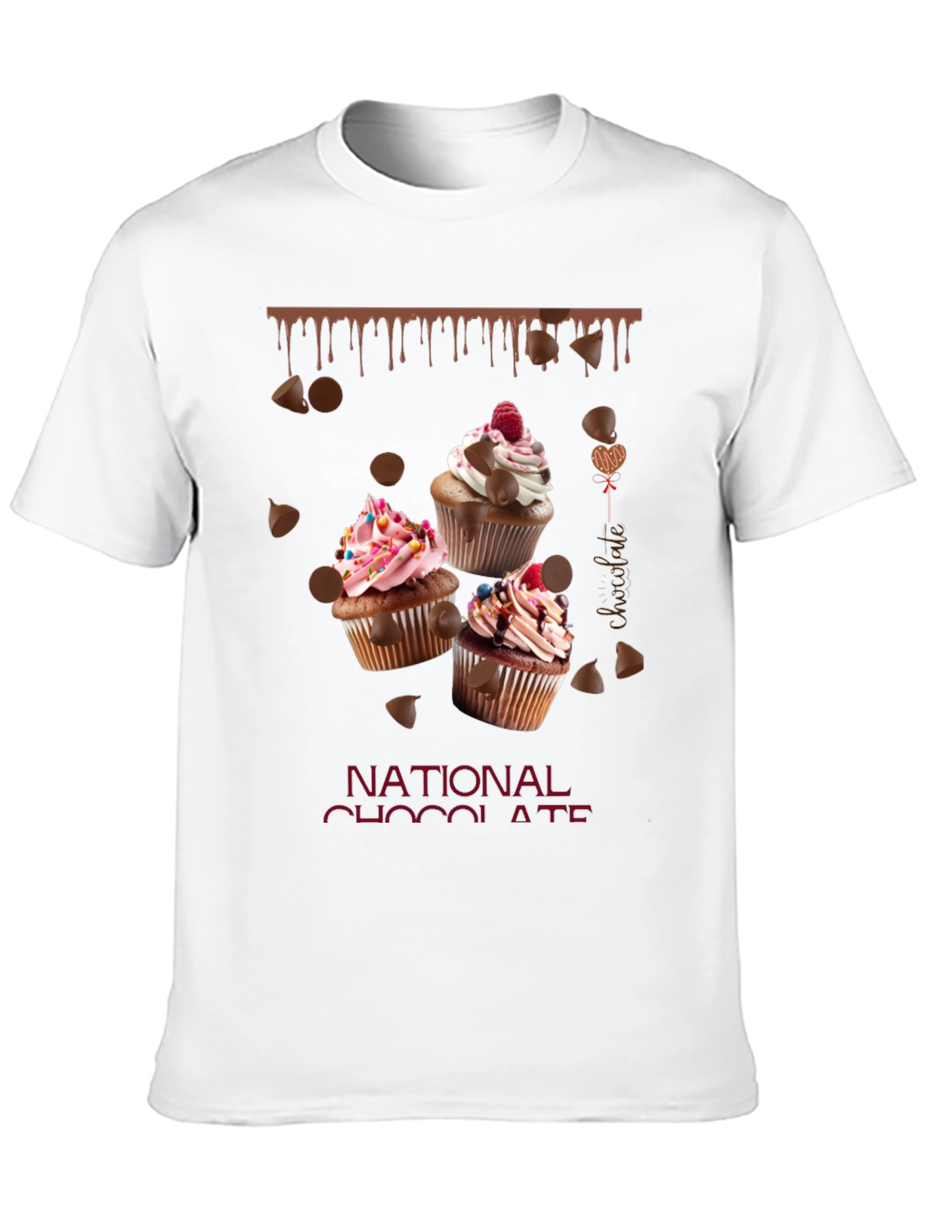 Black National Chocolate Day Cupcake T-Shirt view 10