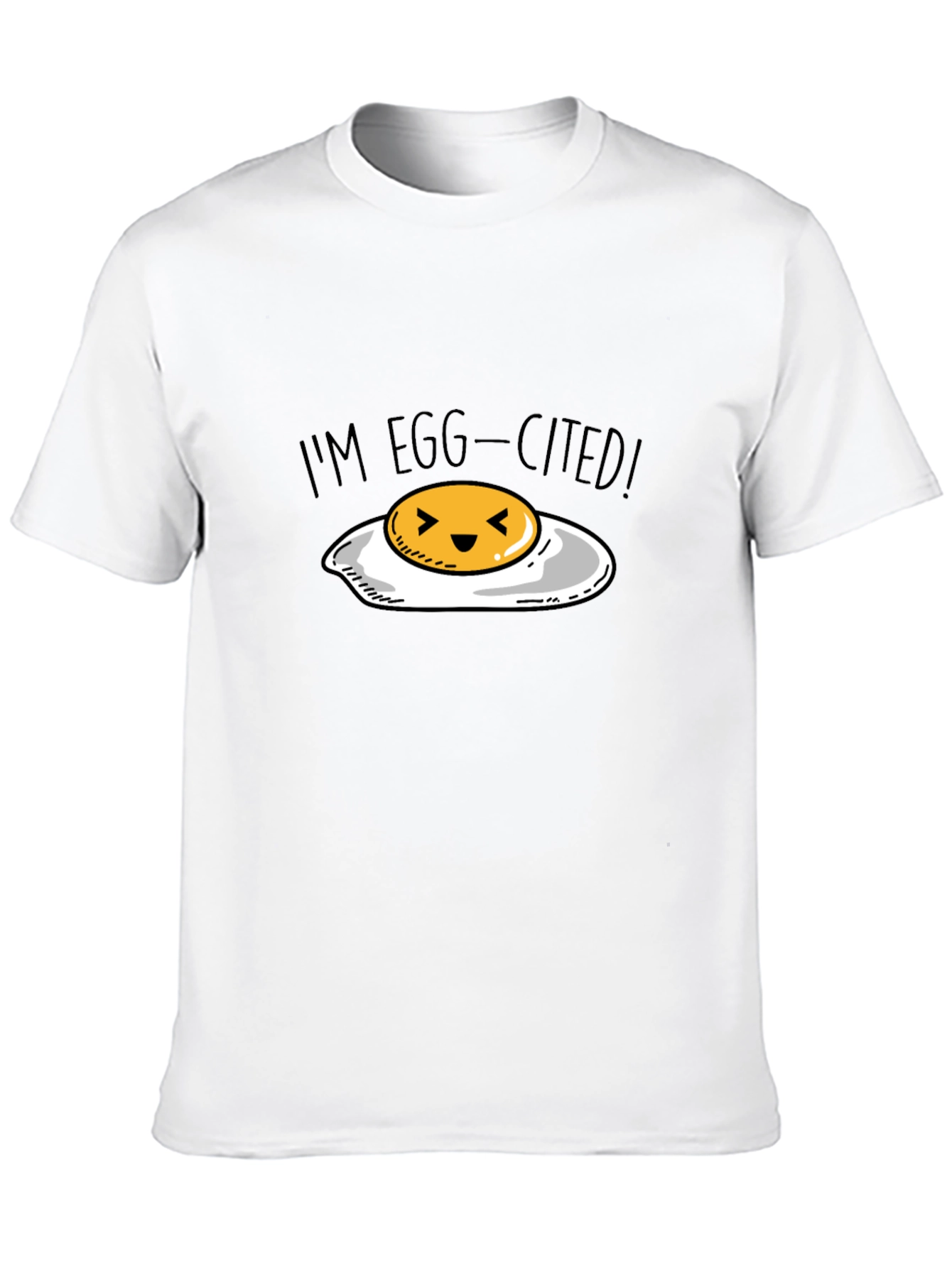 Black Egg-Cited T-Shirt - Funny Egg Pun Tee view 10