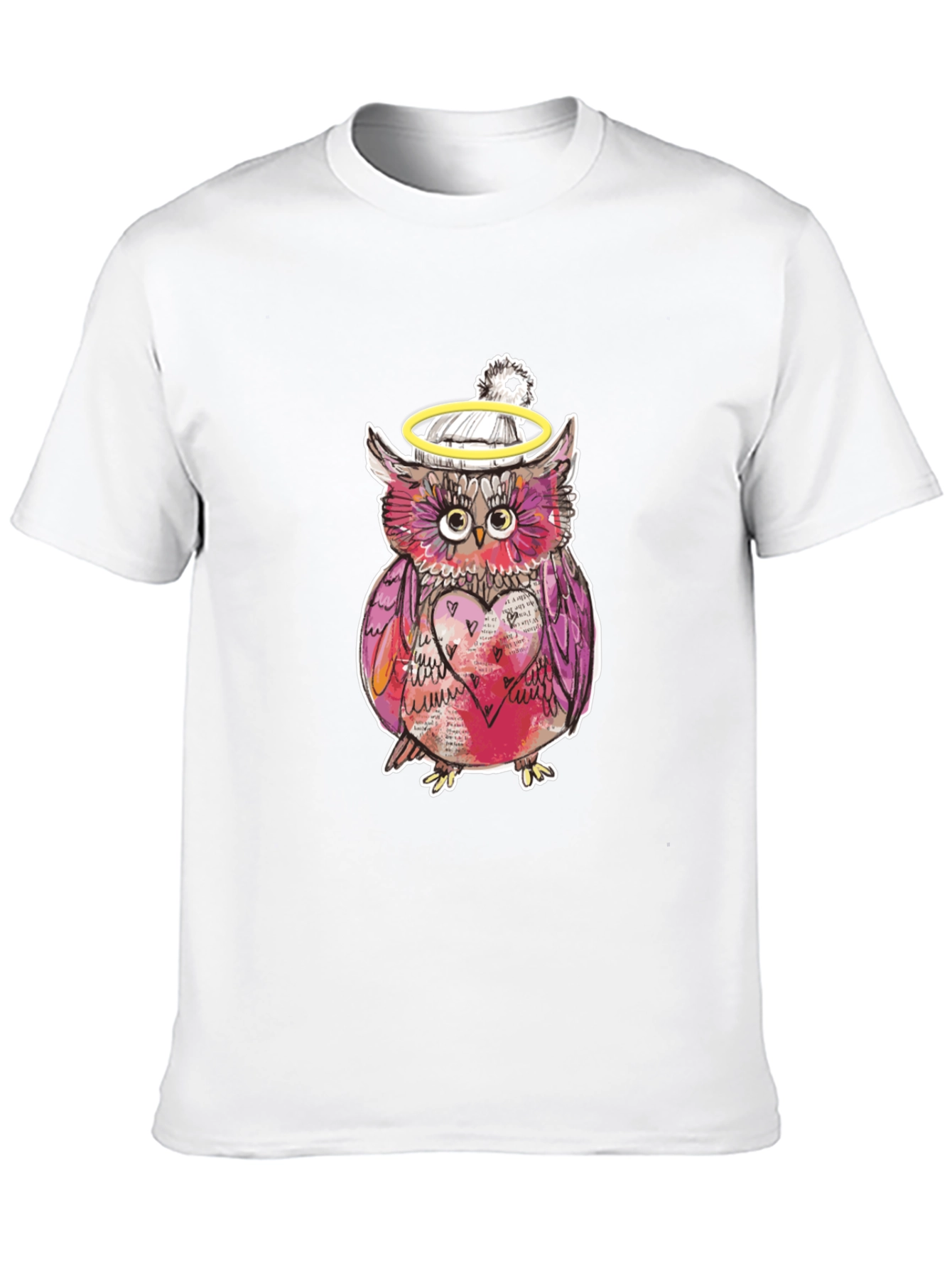 Black Whimsical Owl Graphic Tee - Unique Design view 10