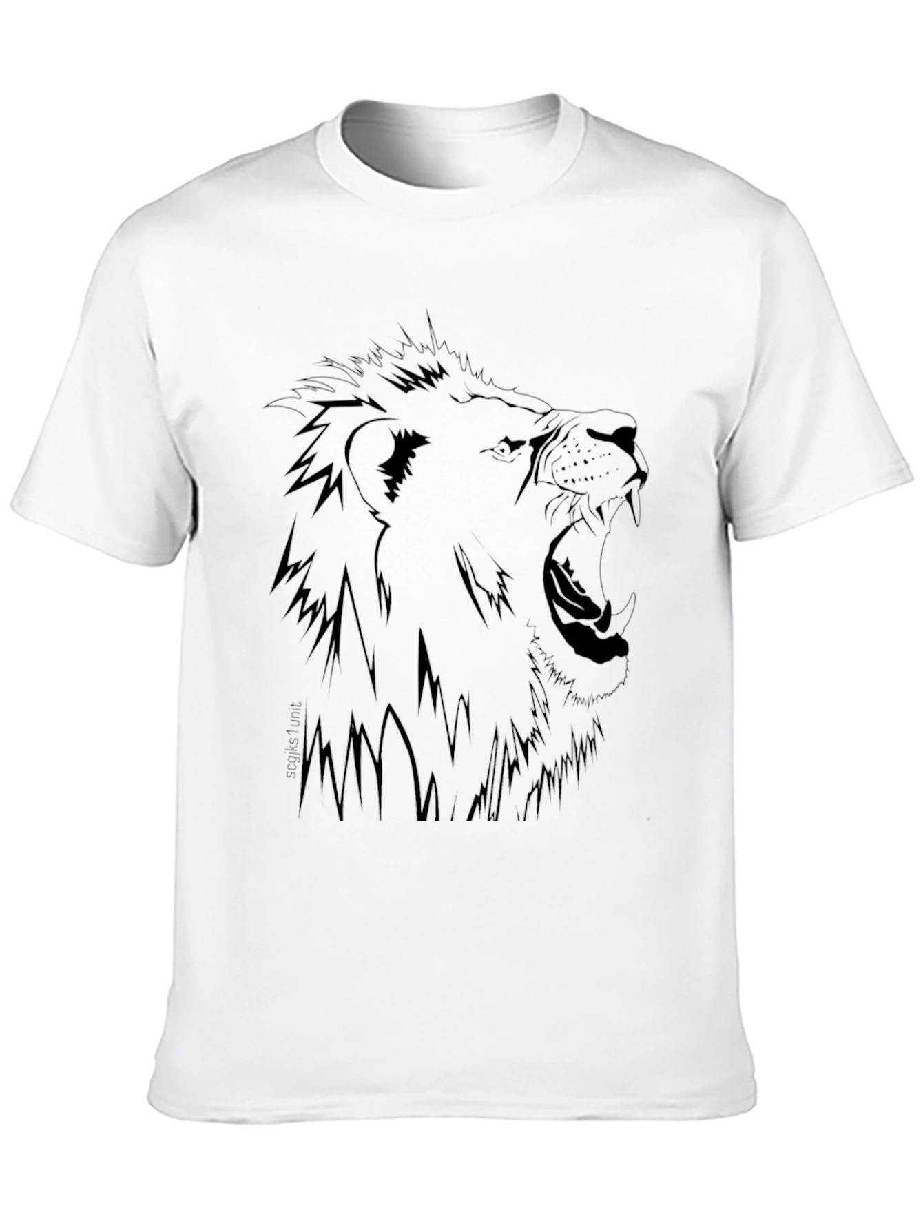 Black Lion Graphic Print Black T-Shirt view 10
