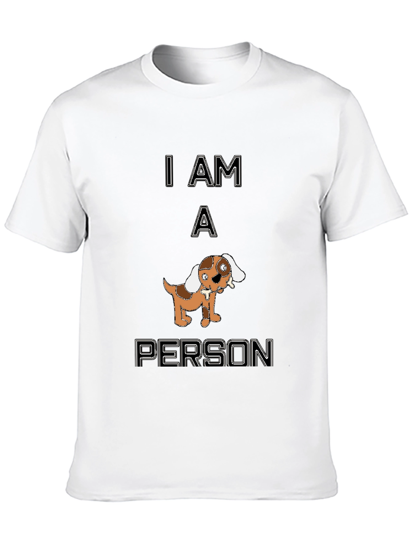 Black Funny "I Am A Person" Dog Graphic Black T-Shirt view 10