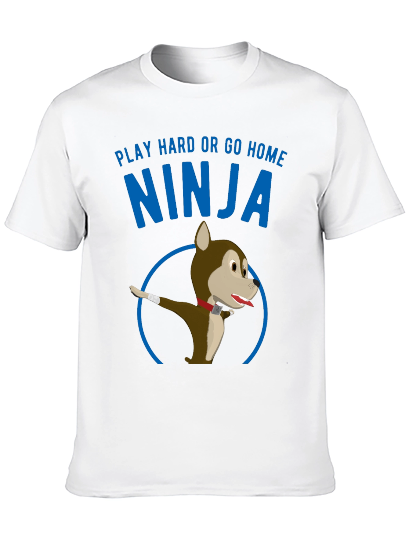 Black Play Hard Ninja Dog Graphic Tee view 10
