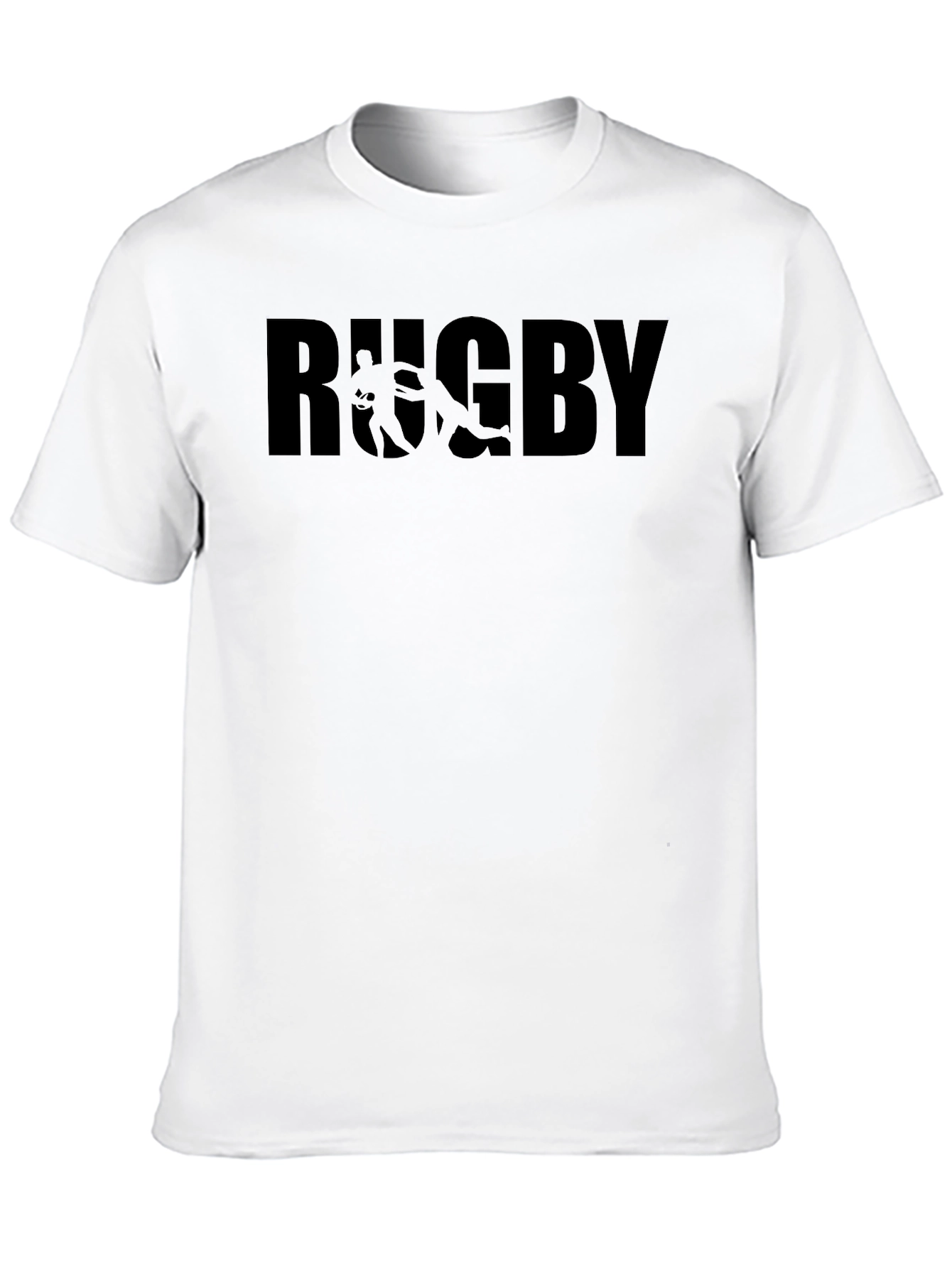 Black Rugby Graphic Tee - Black Cotton T-Shirt view 10
