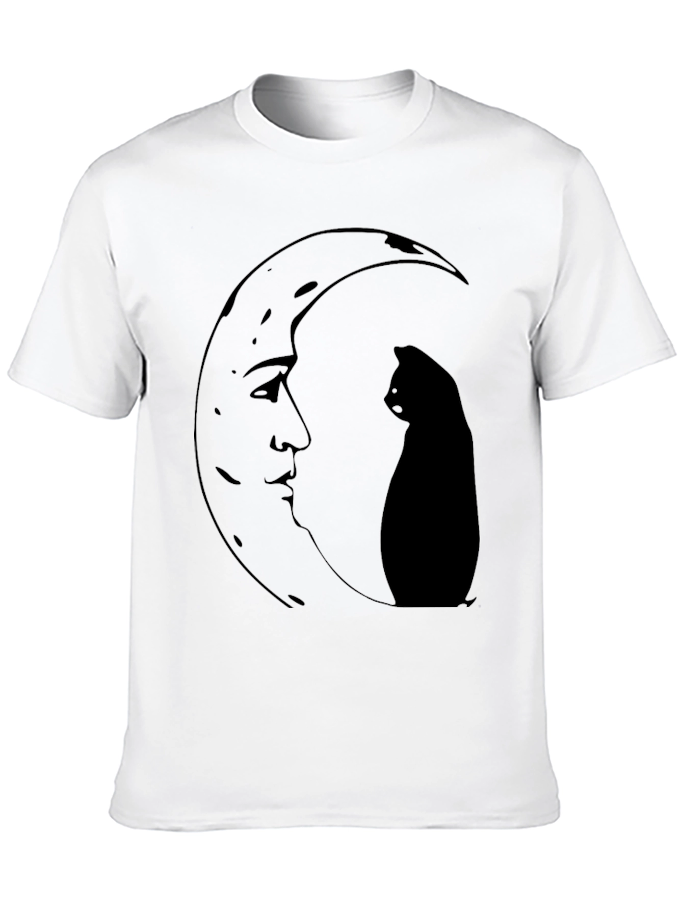 Black Moon Cat Graphic Tee - Black view 10