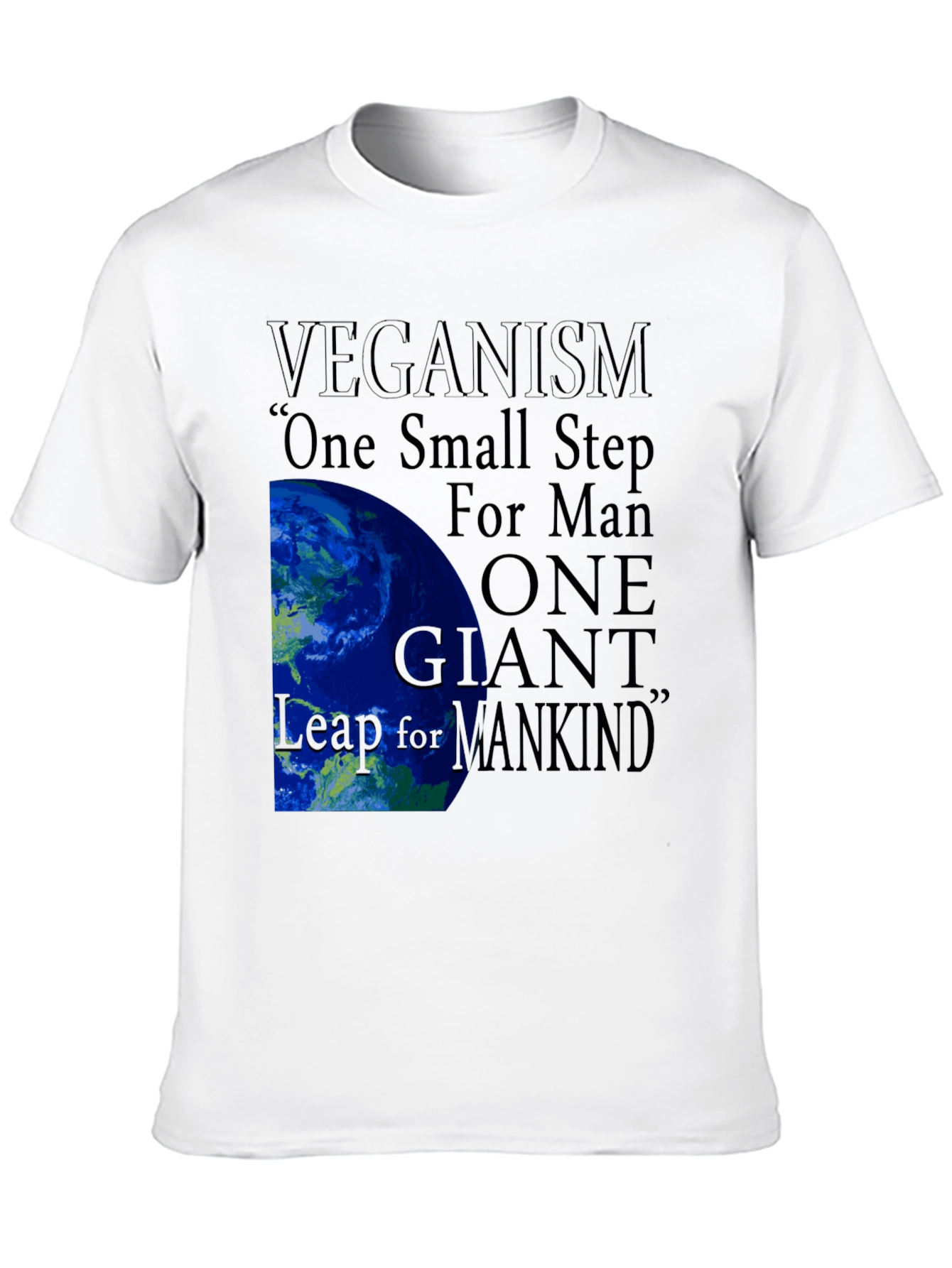Black Veganism One Small Step Graphic Tee view 10