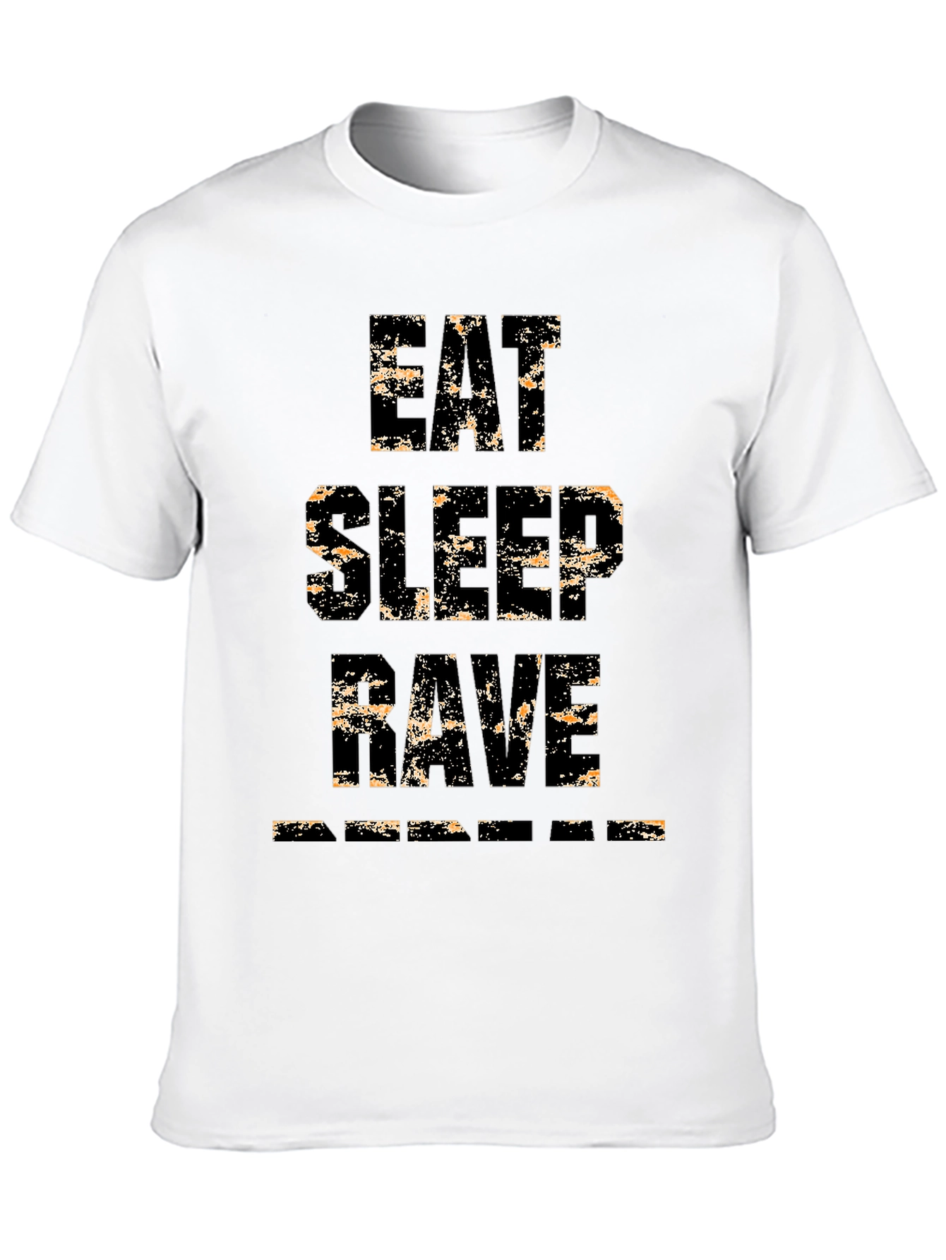 Black Eat Sleep Rave Repeat Men's Black Graphic T-Shirt view 10