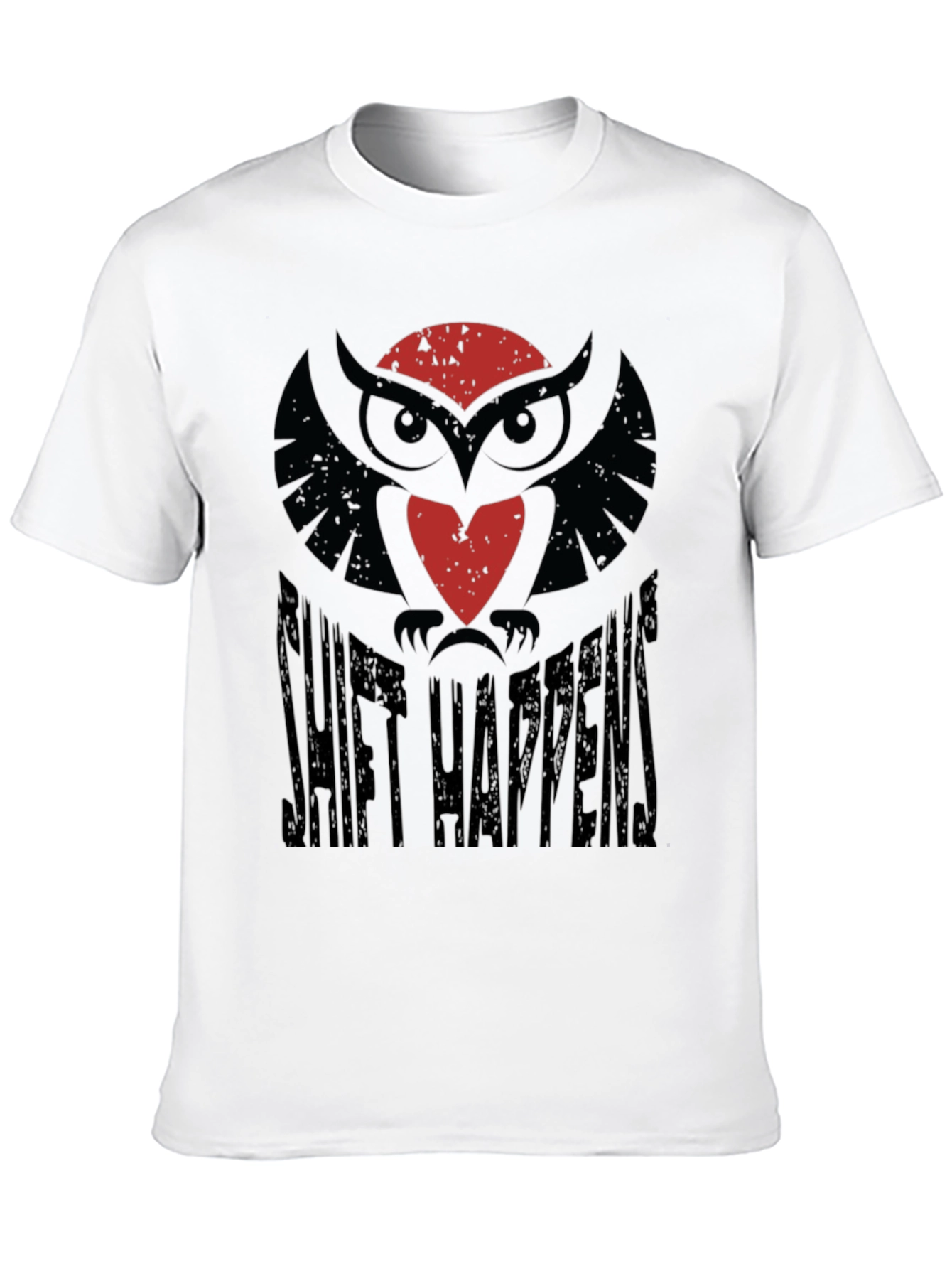 Black Shift Happens Owl T-Shirt - Black view 10