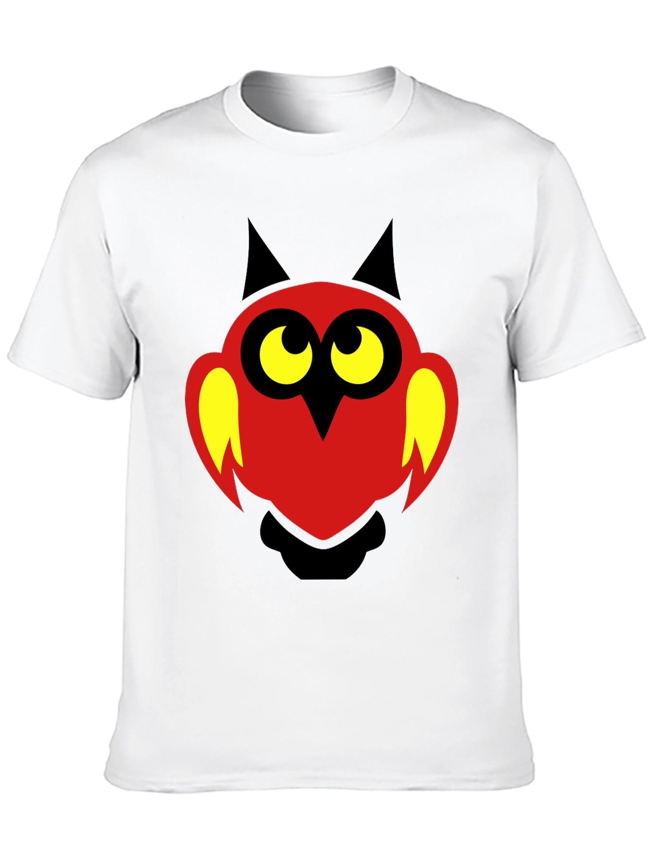 Black Cartoon Owl Graphic Print T-Shirt - Black view 10