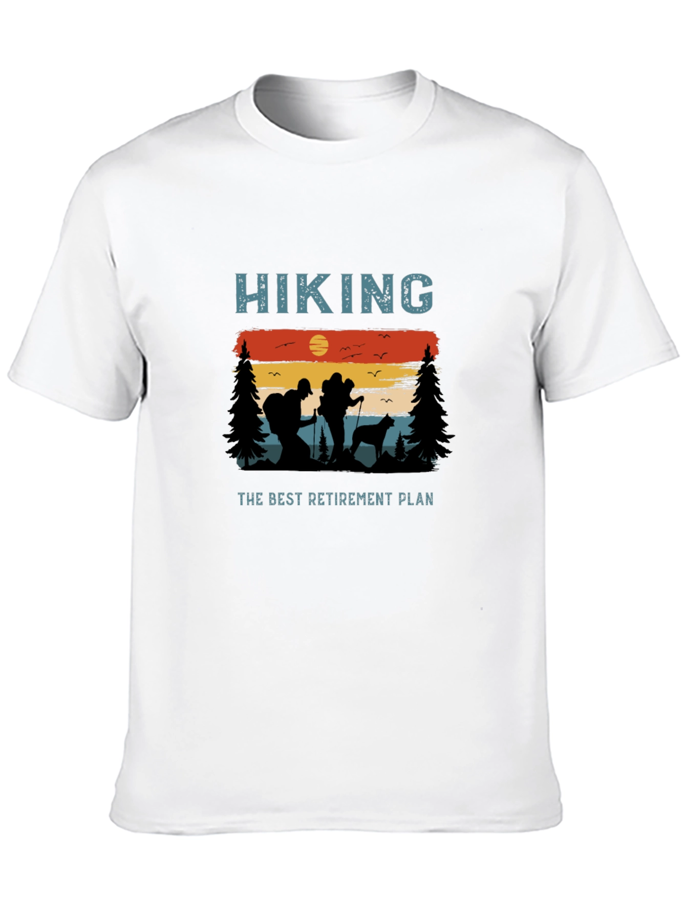 Black Hiking Retirement Plan Graphic T-Shirt view 10