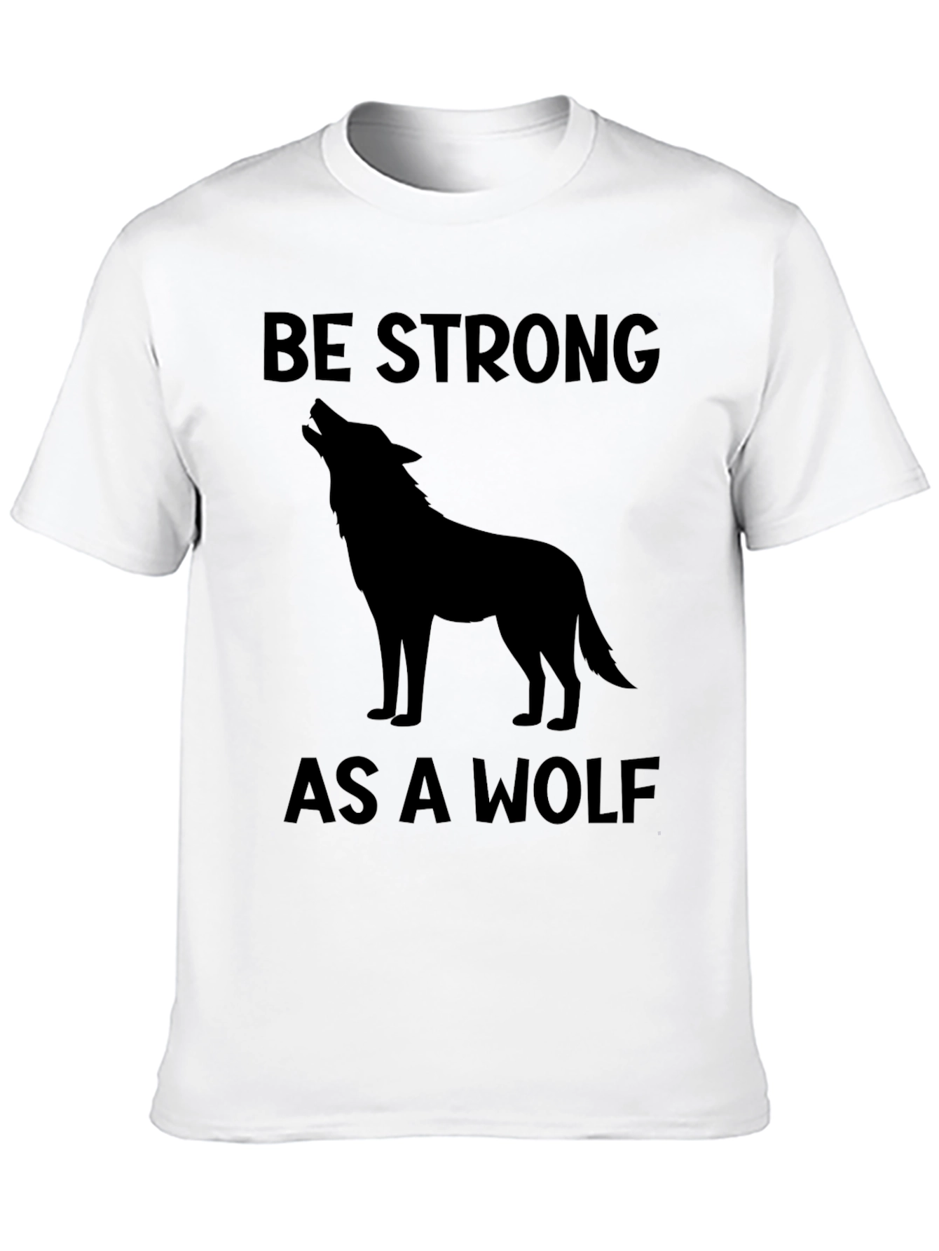 Black Be Strong As A Wolf Graphic Tee - Black view 10
