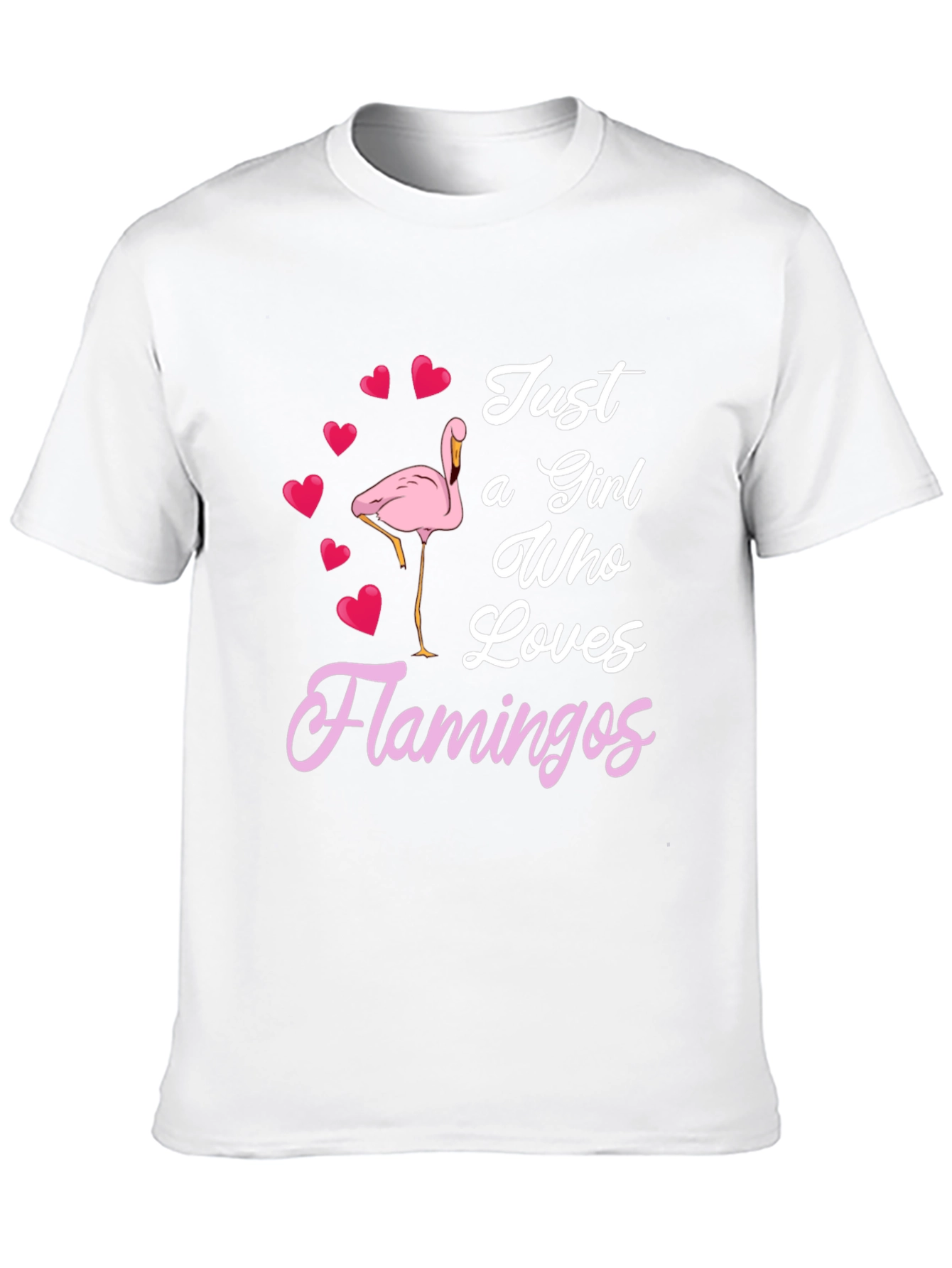 Black Just a Girl Who Loves Flamingos T-Shirt view 10