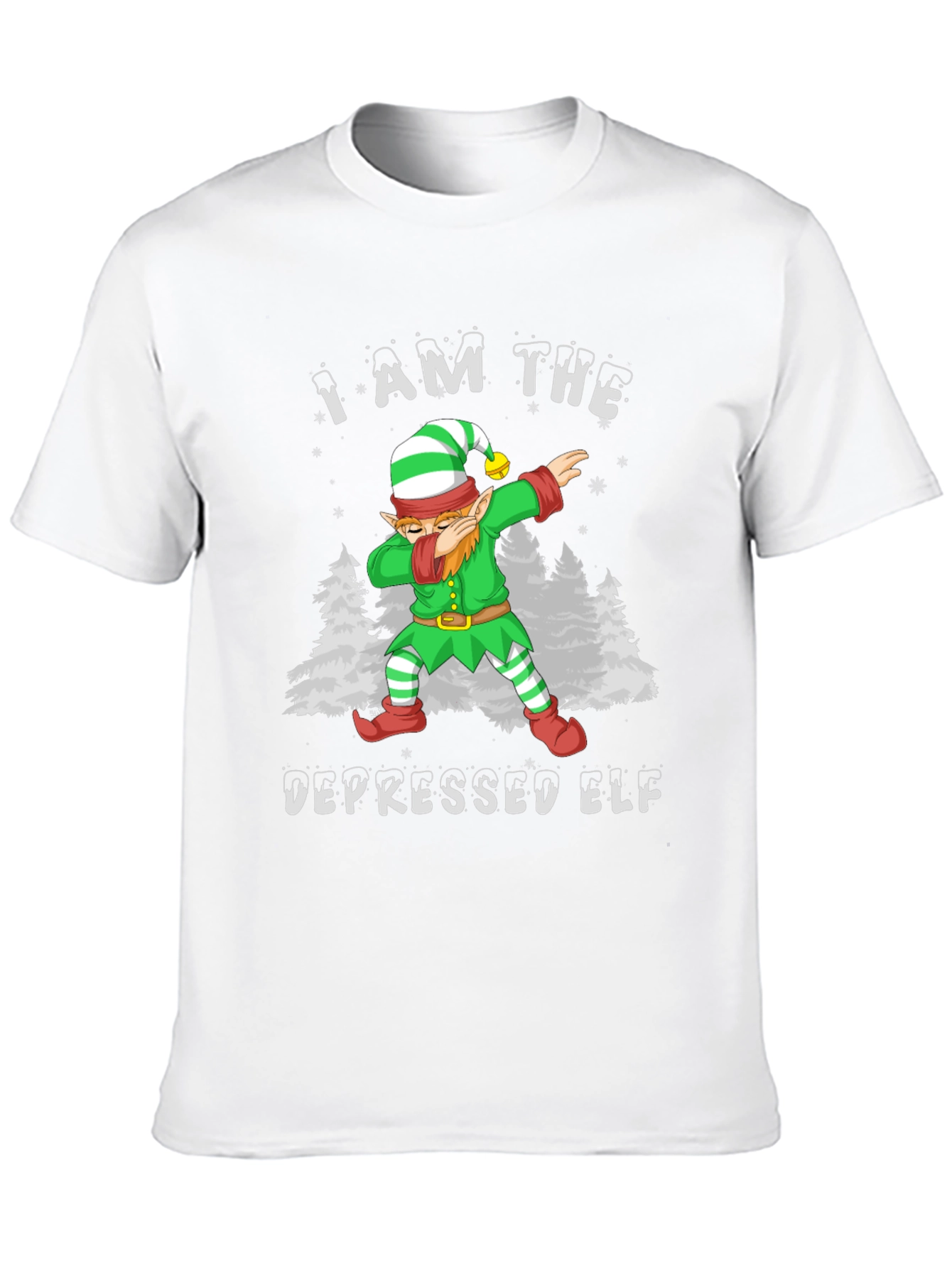 Black Depressed Elf Dab Funny Christmas T-Shirt view 10